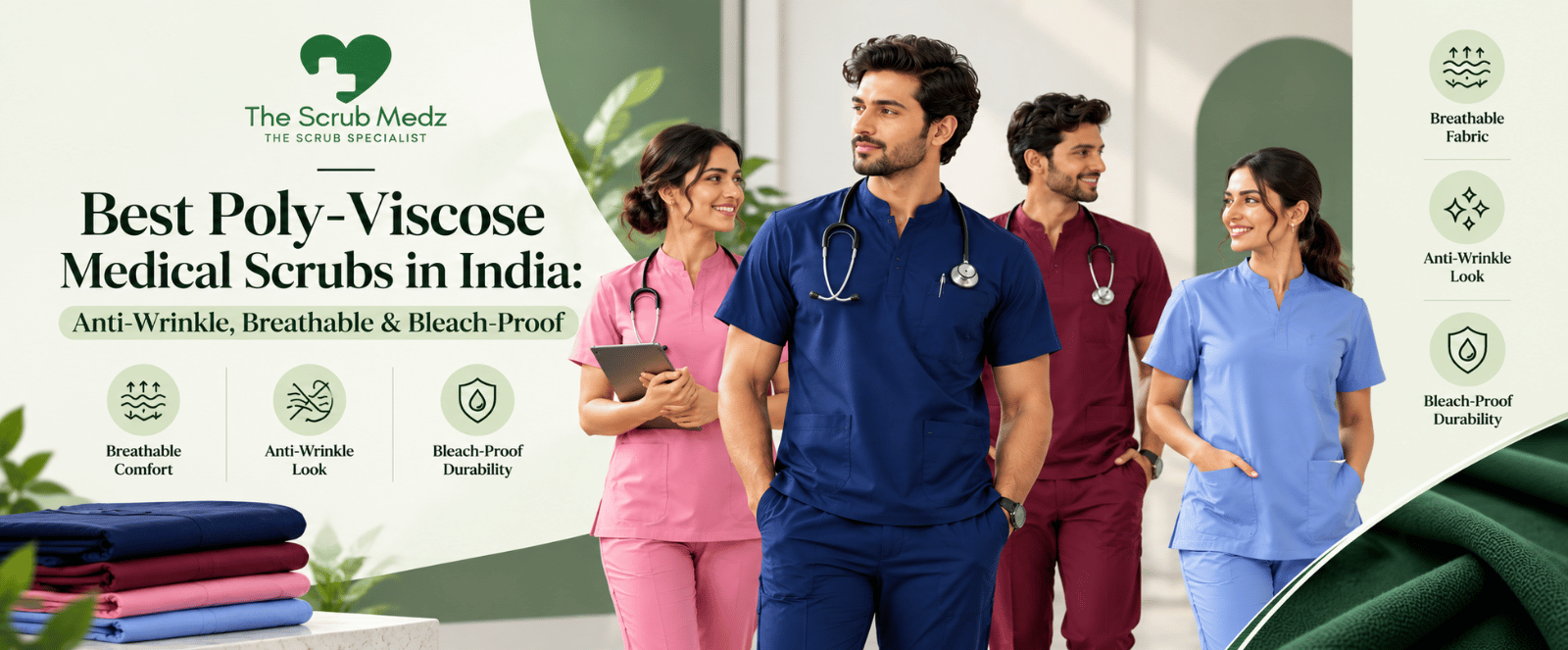Best Poly-Viscose Medical Scrubs in India: Anti-Wrinkle, Breathable & Bleach-Proof