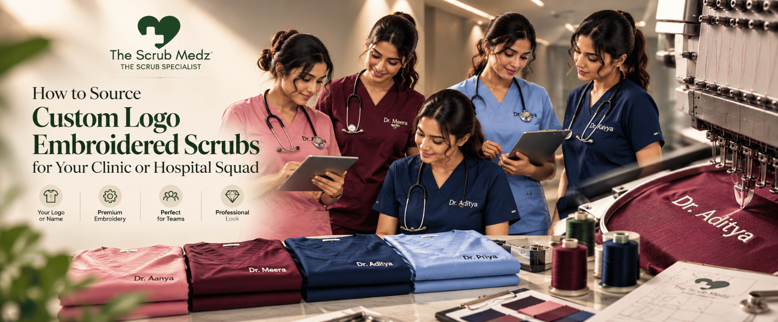 How to Source Custom Logo Embroidered Scrubs for Your Clinic or Hospital Squad