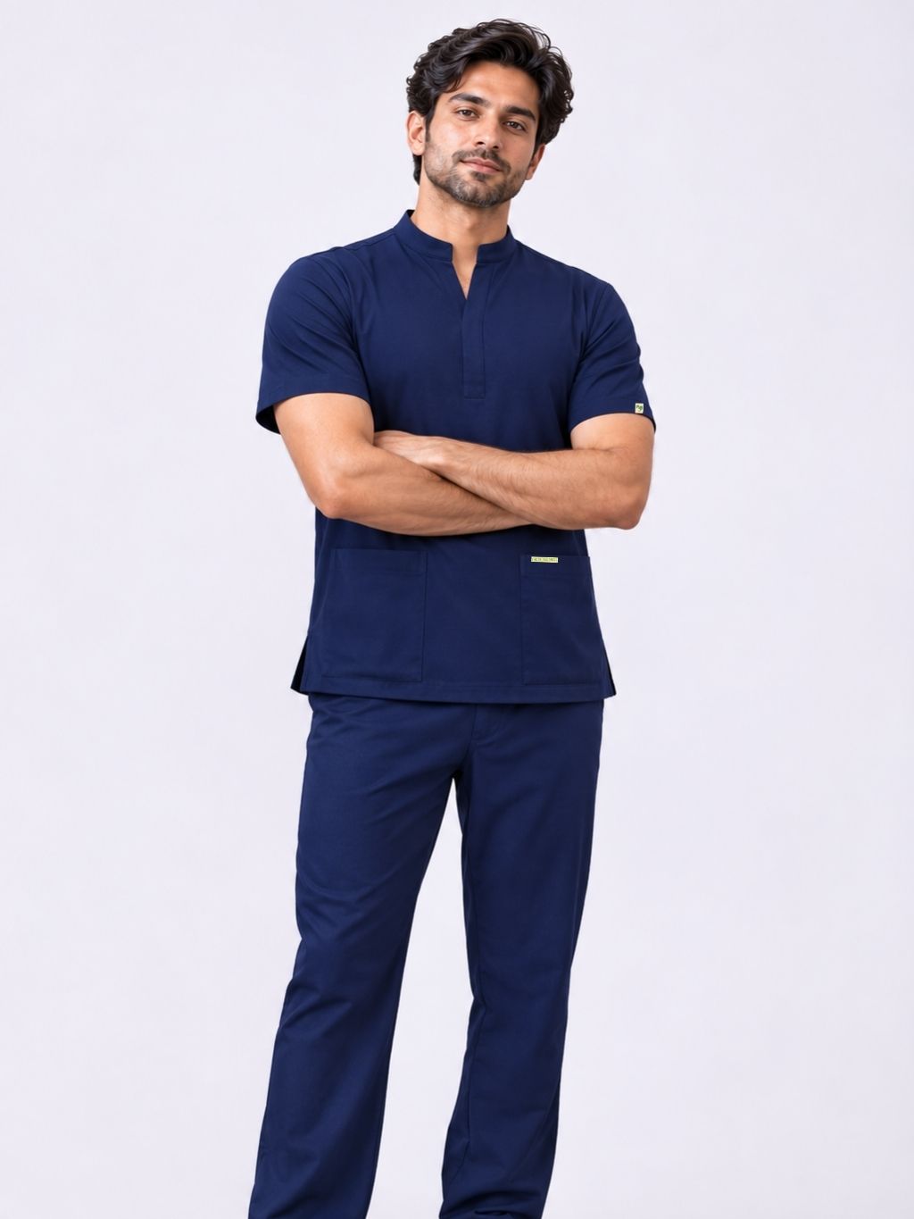 PRESTIGE 4 POCKET MANDARIN (NAVY BLUE) MEN SCRUB