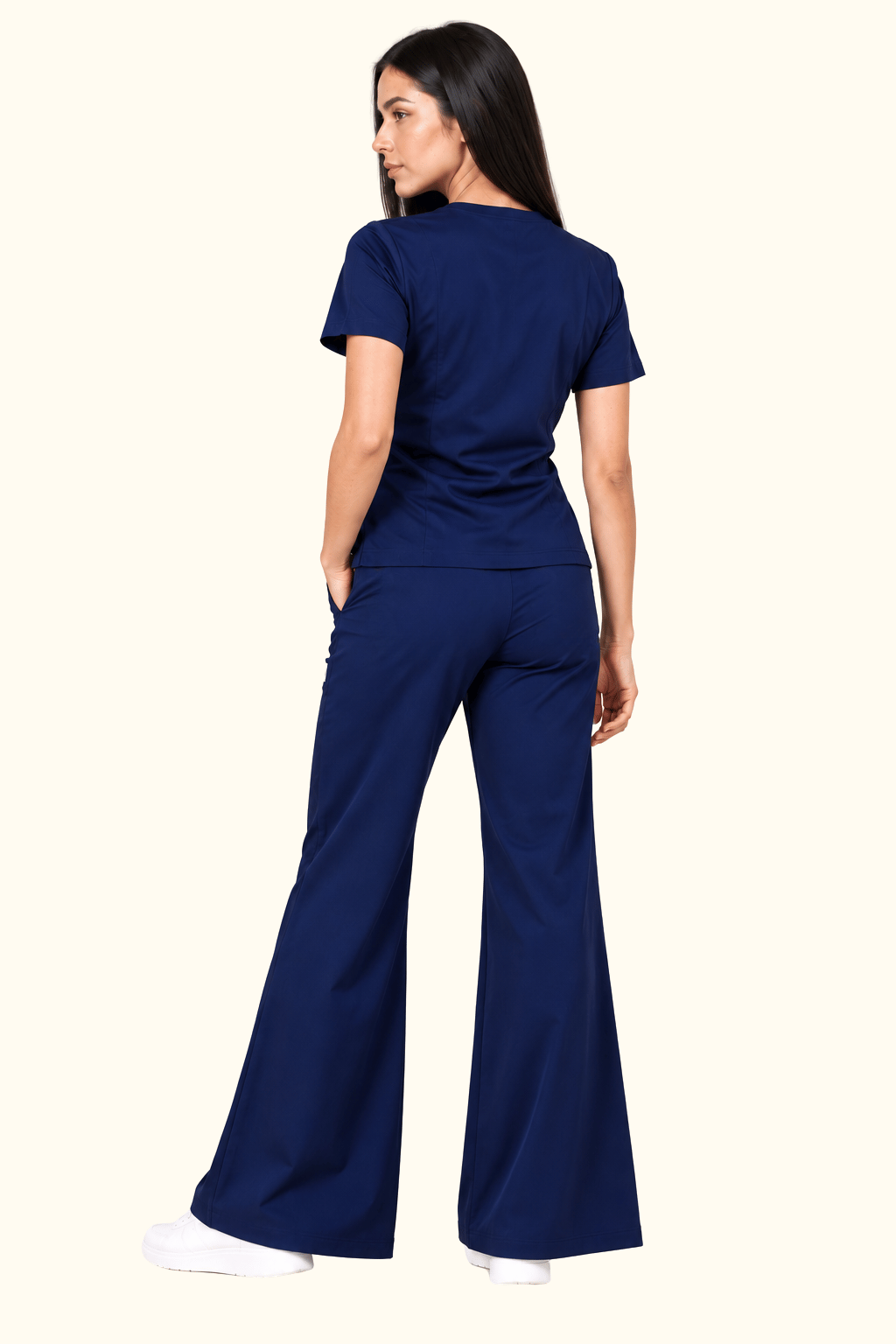 TSM NAVY BLUE BOOT CUT SCRUB FOR WOMEN