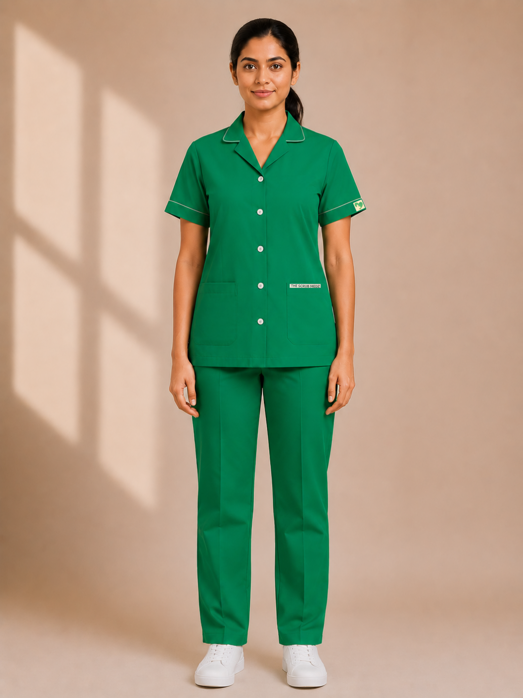 GREEN HALF SLEEVE NURSE UNIFORM