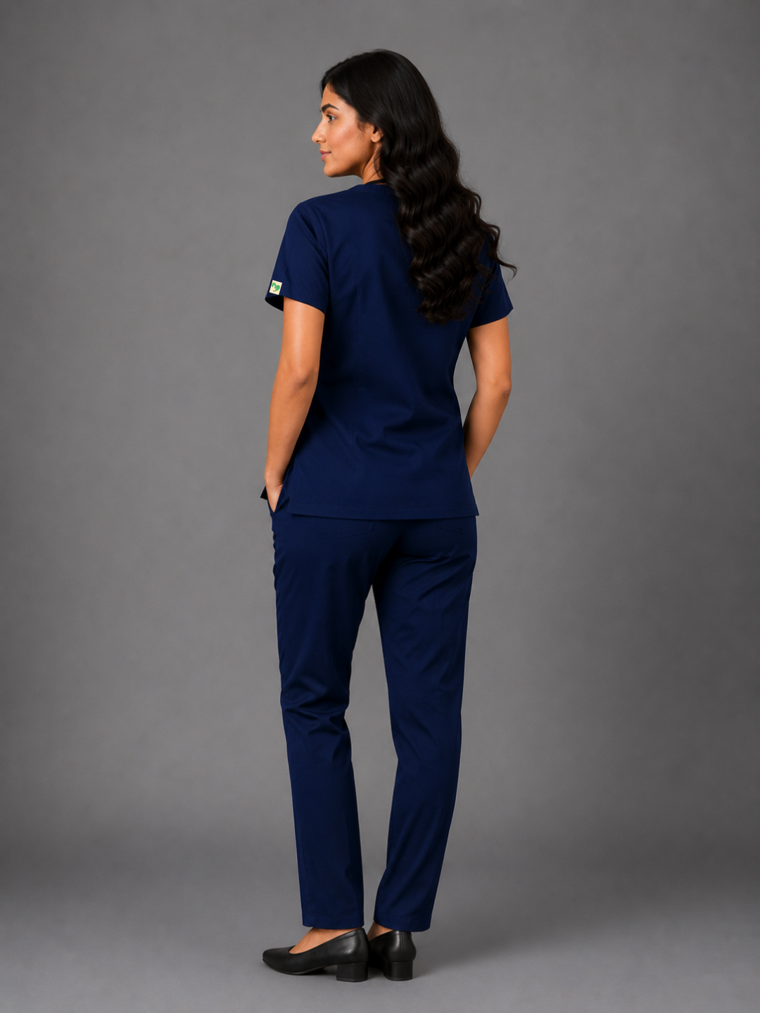 TSM ELITE 6 POCKET ZIPPER (NAVY BLUE) WOMEN SCRUB
