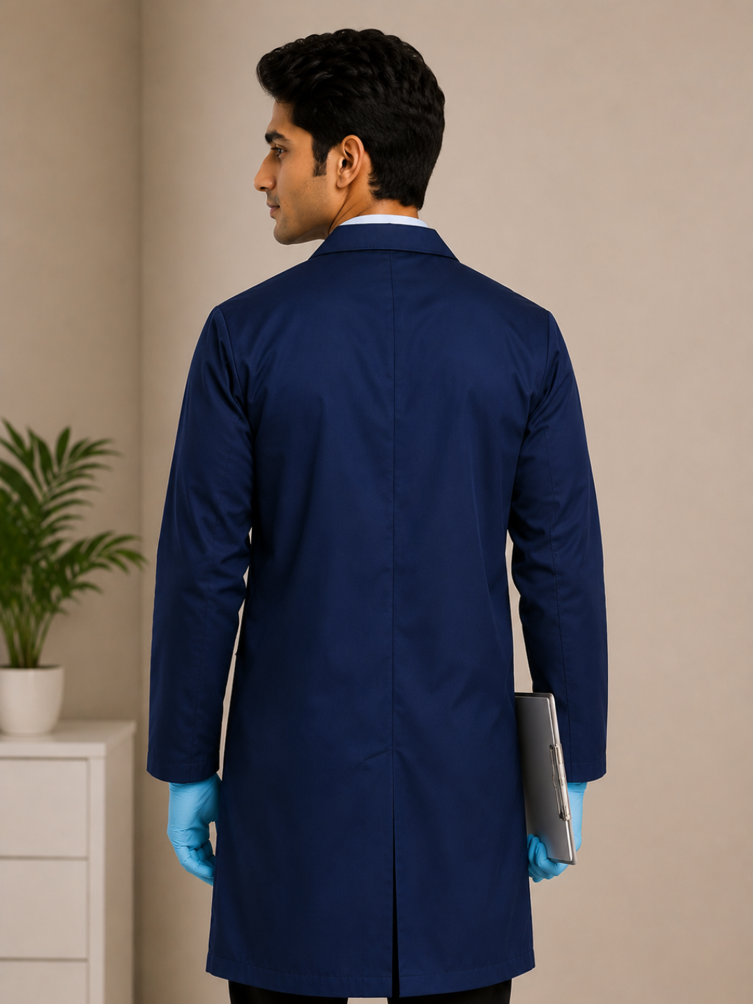 NAVY BLUE FULL SLEEVE LAB COAT FOR MEN