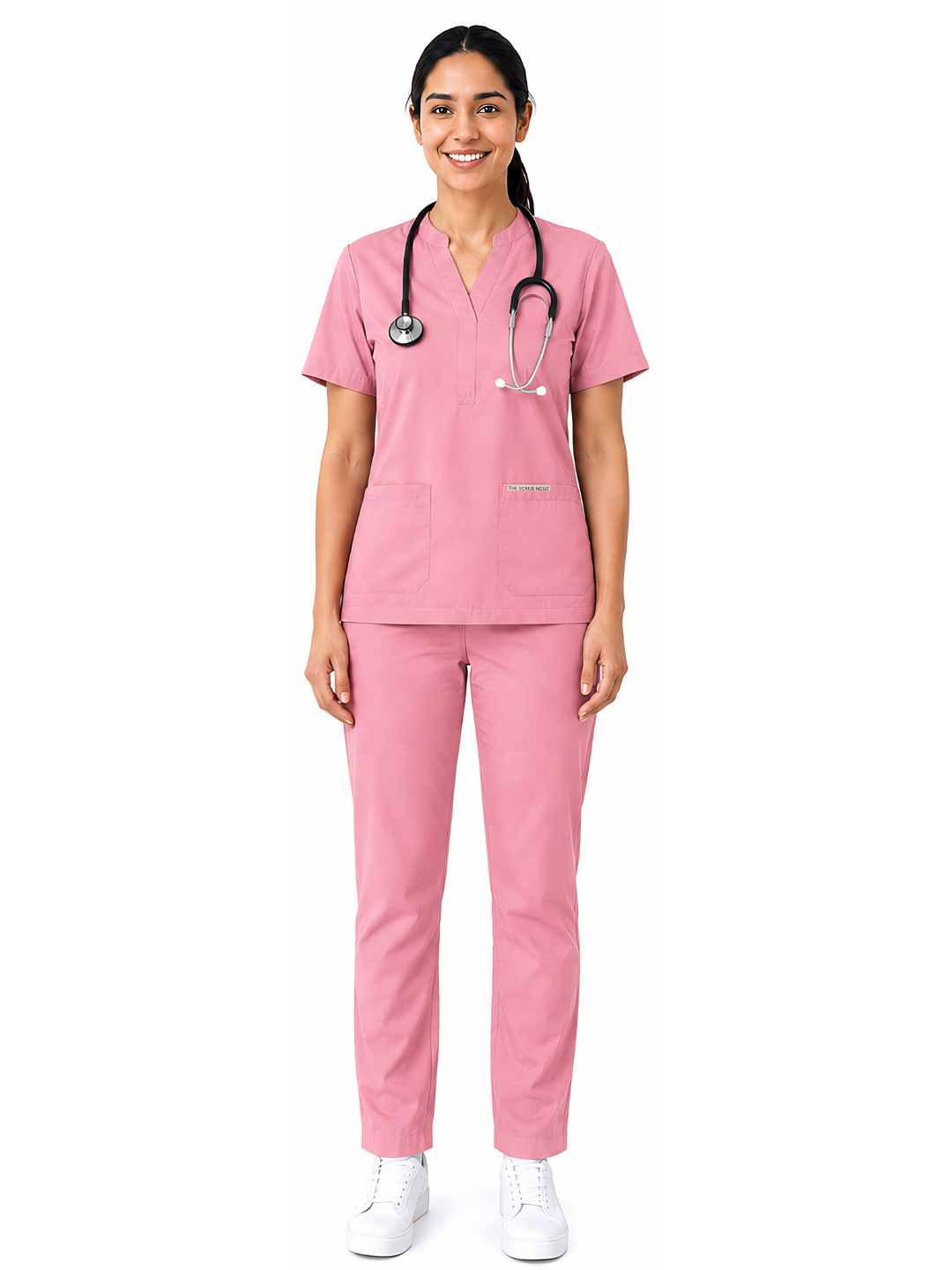 ONYX 4 POCKET MANDARIN WOMEN (PINK) SCRUB