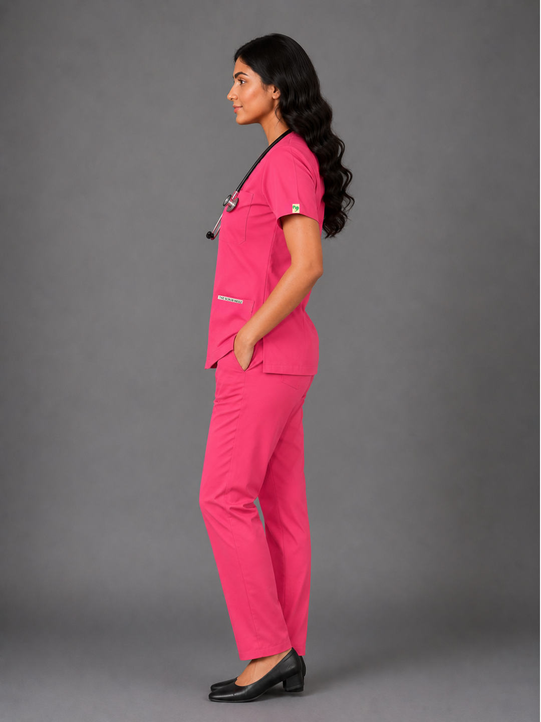 TSM ELITE 6 POCKET ZIPPER (PINK) WOMEN SCRUB