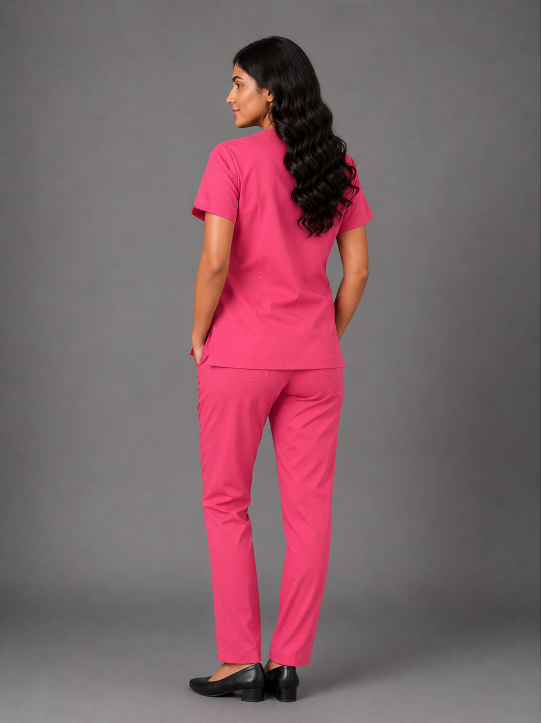 TSM ELITE 6 POCKET ZIPPER (PINK) WOMEN SCRUB