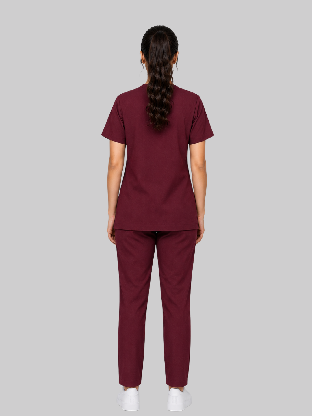 ONYX 4 POCKET V NECK WOMEN (MAROON) SCRUB
