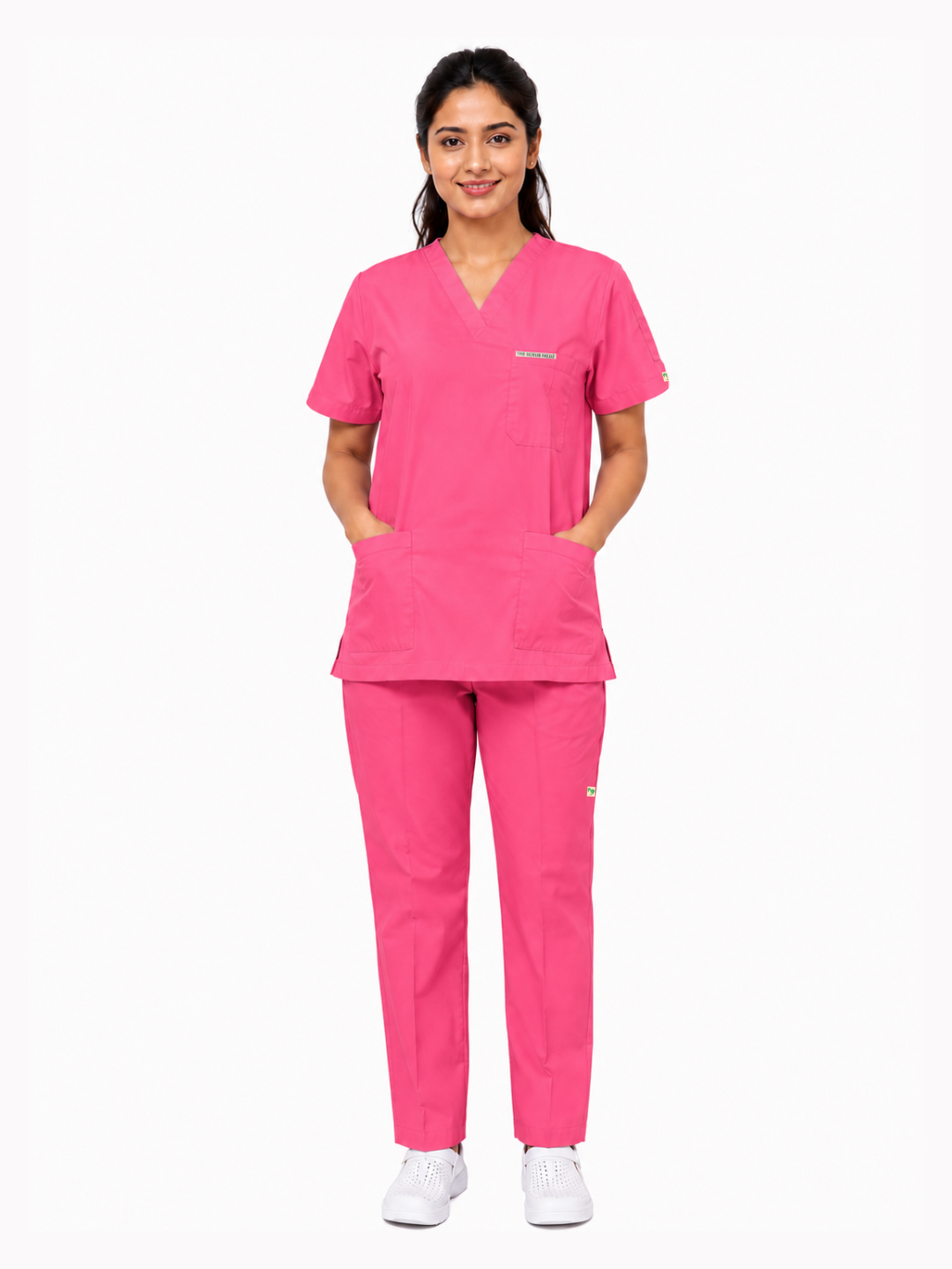 TSM ELITE 6 POCKET V NECK (PINK) WOMEN SCRUB