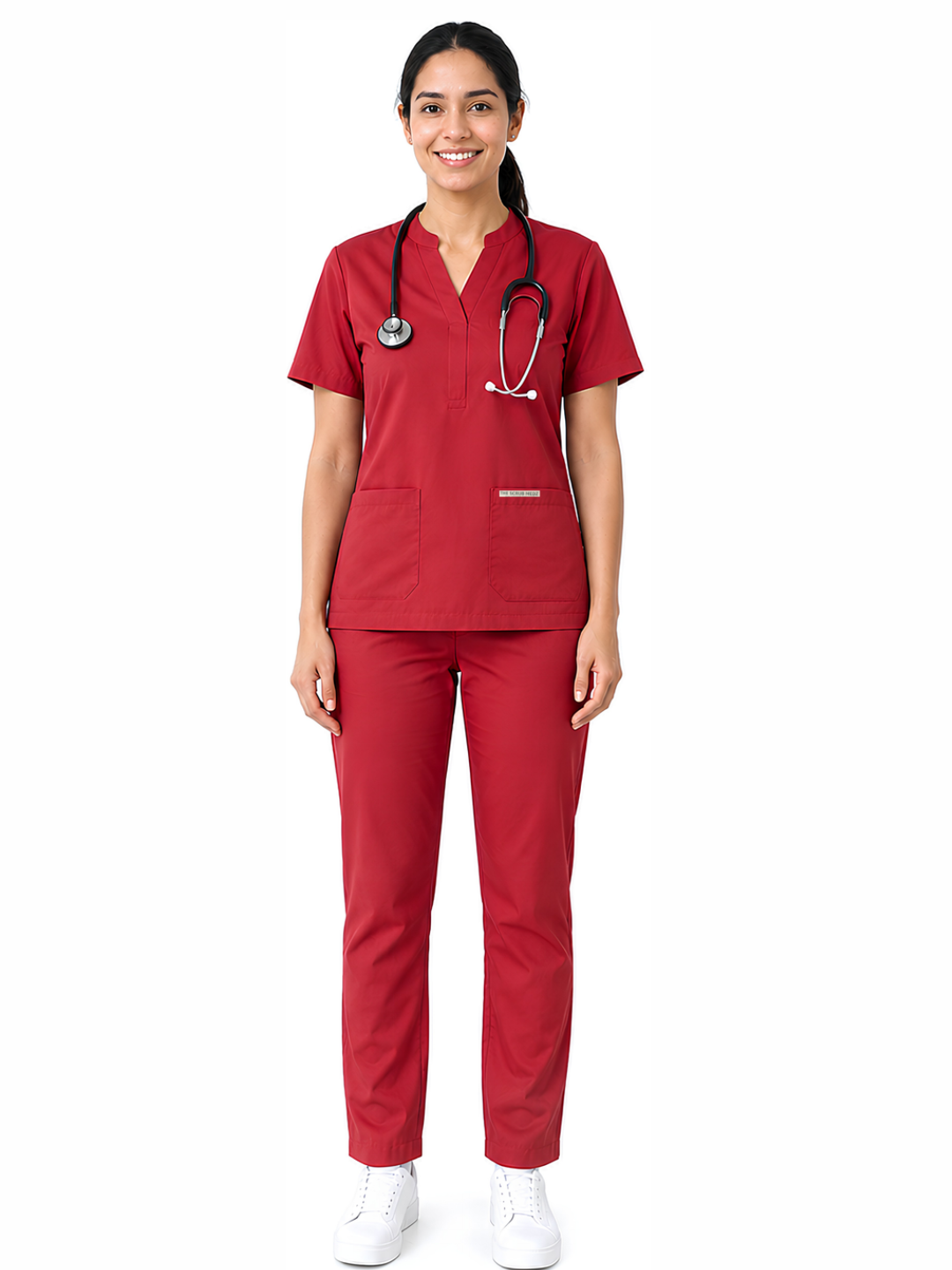 ONYX 4 POCKET MANDARIN MEN (RED) SCRUB