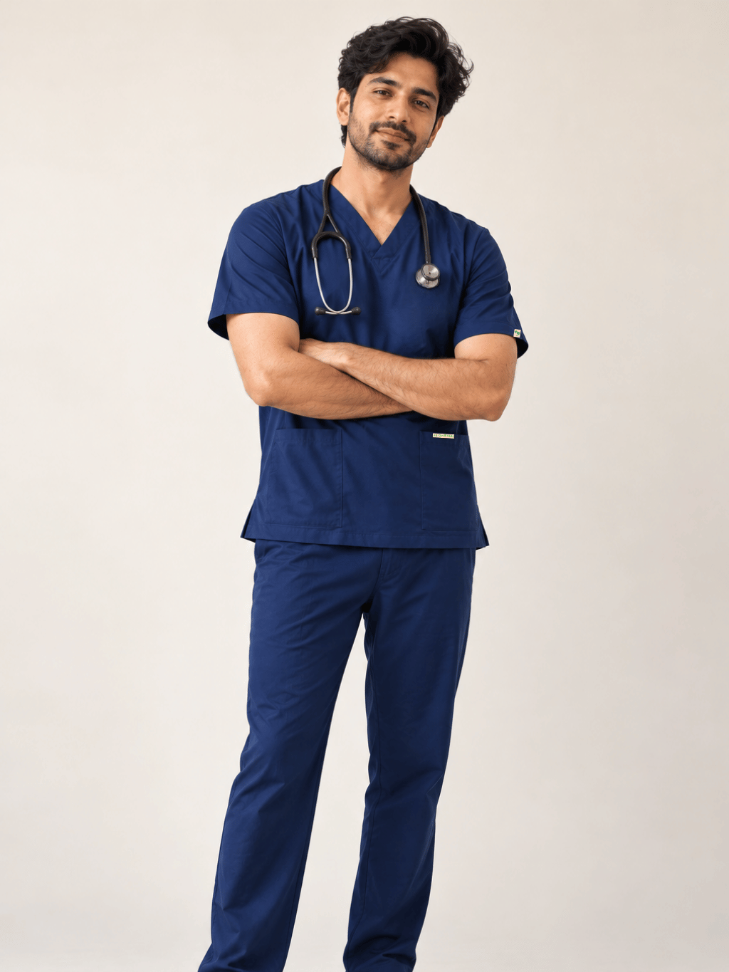 PRESTIGE 4 POCKET V NECK (NAVY BLUE) MEN SCRUB