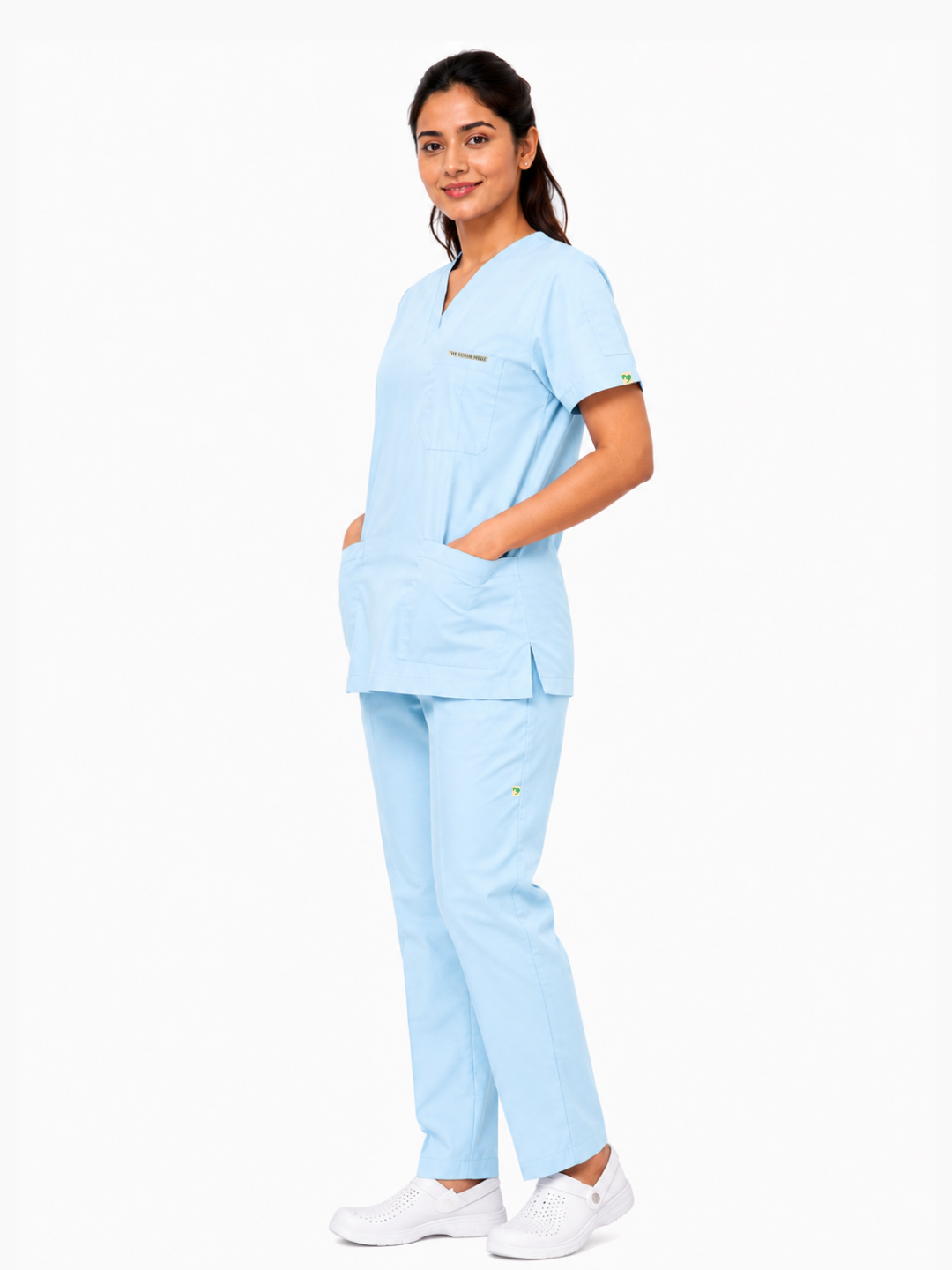 TSM ELITE 6 POCKET V NECK (SKY BLUE) WOMEN SCRUB
