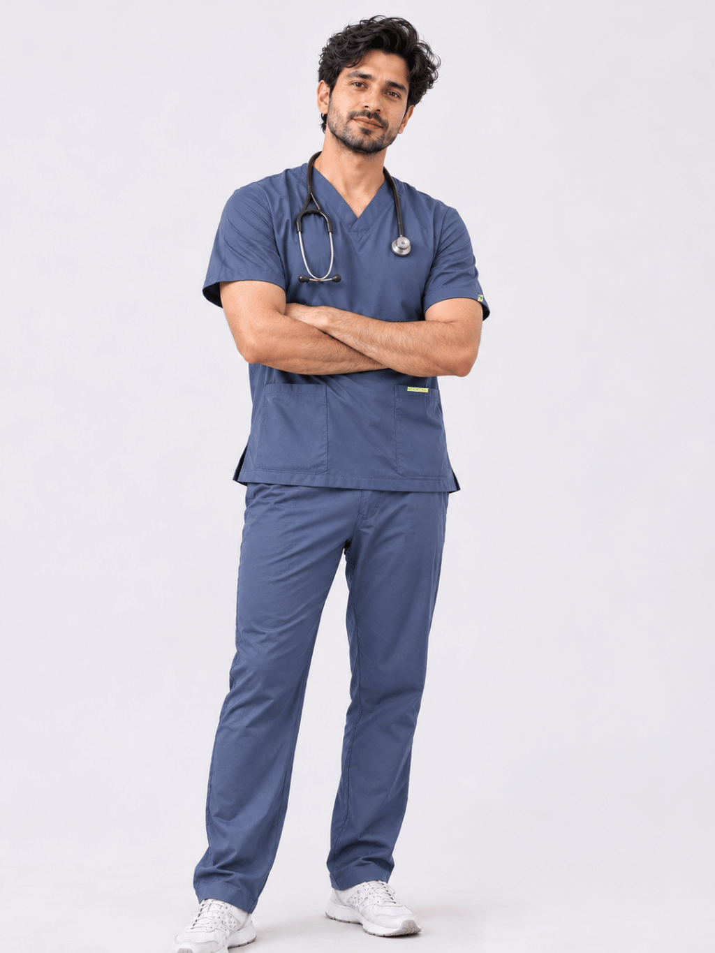 PRESTIGE 4 POCKET V NECK (GREY) MEN SCRUB