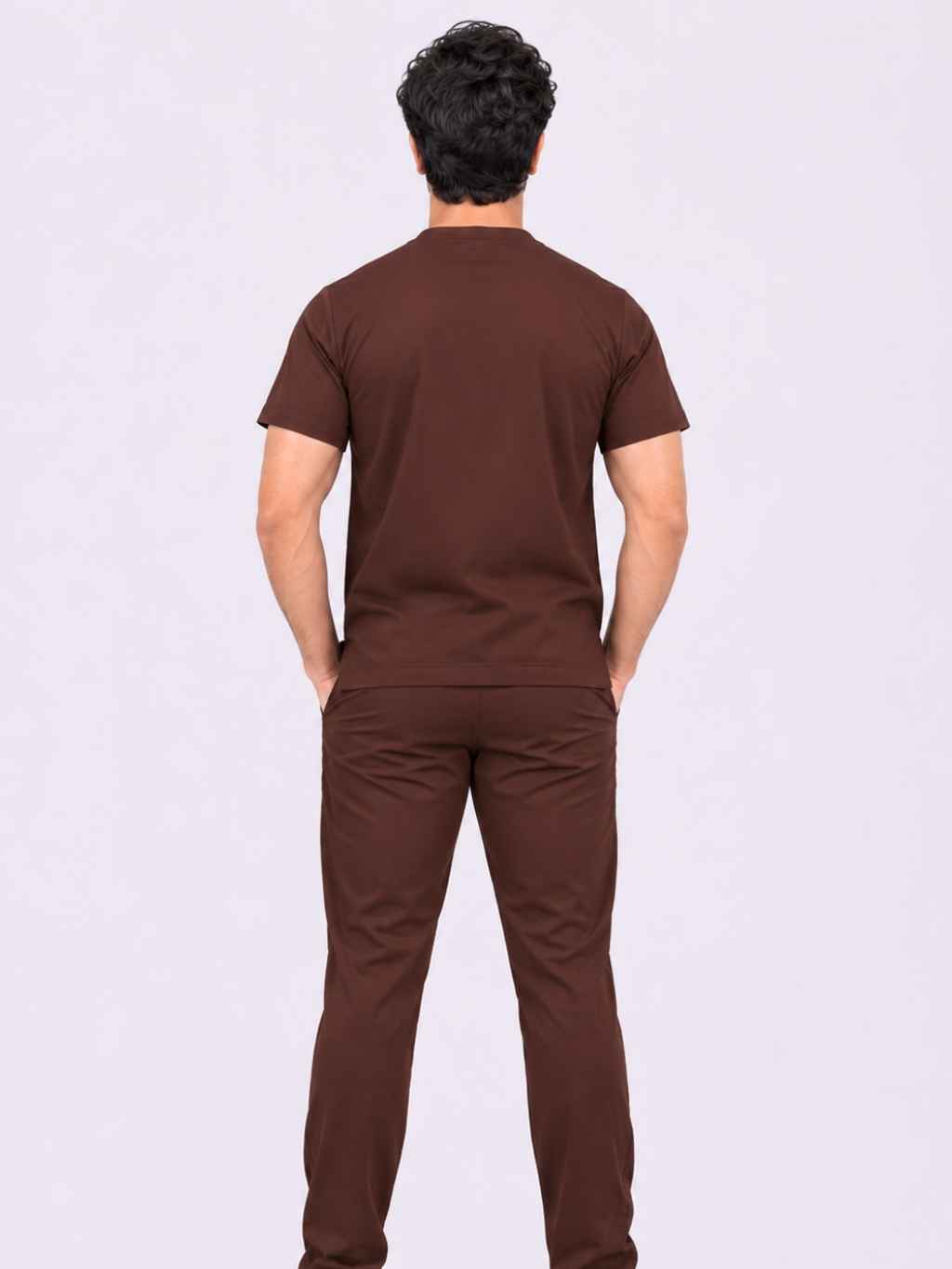 TSM 6 POCKET MANDARIN (BROWN) MEN SCRUB