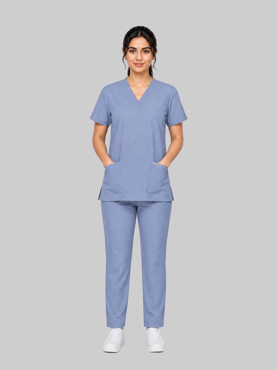 ONYX 4 POCKET V NECK WOMEN (BLUE) SCRUB