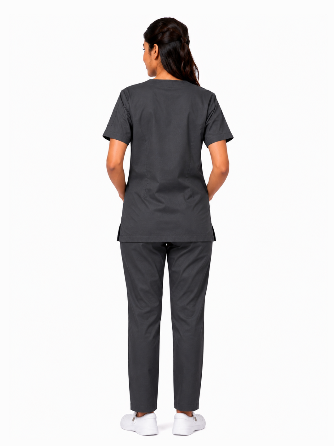 TSM ELITE 6 POCKET V NECK (GREY) WOMEN SCRUB