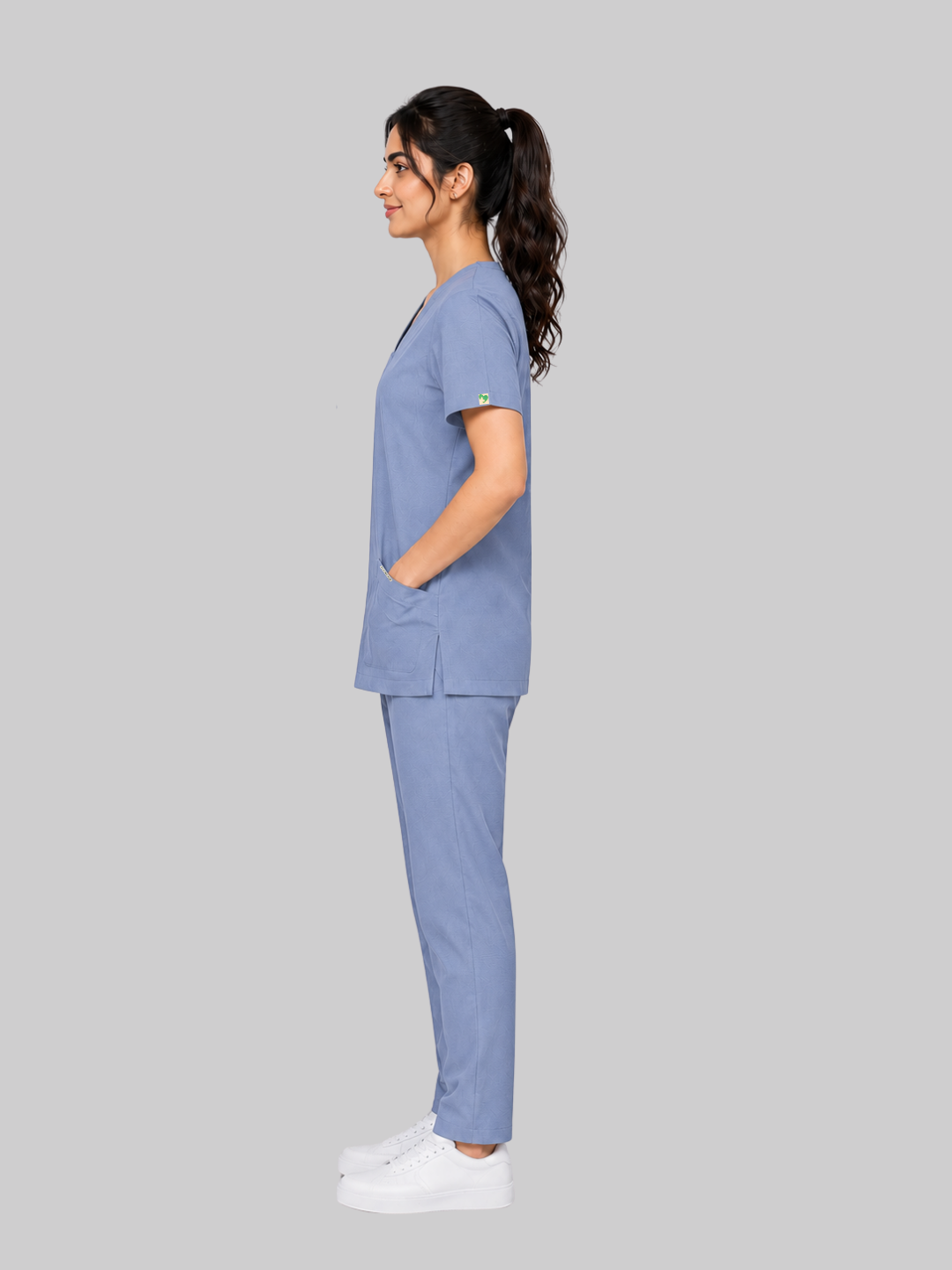 ONYX 4 POCKET V NECK WOMEN (BLUE) SCRUB