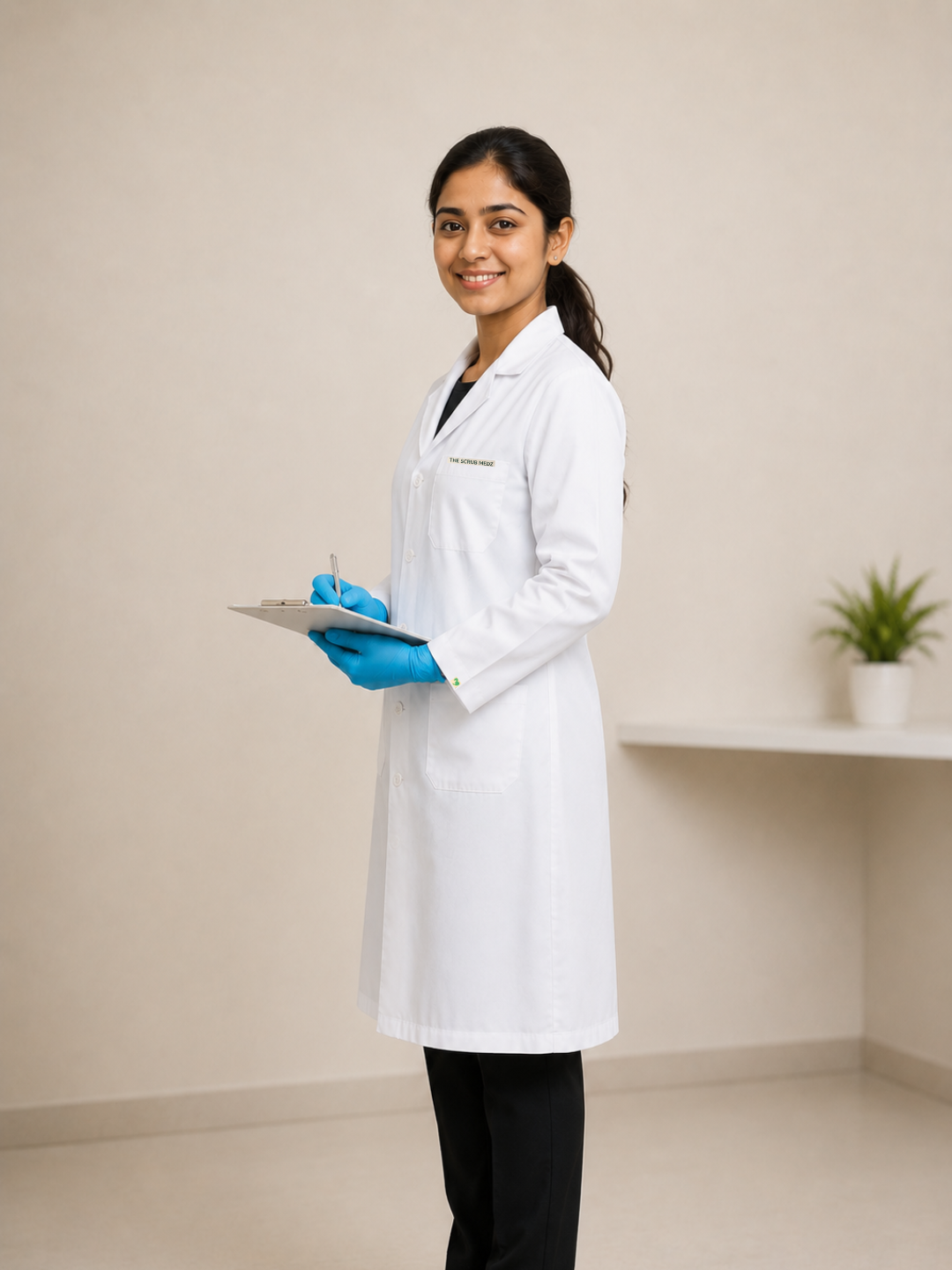 WHITE FULL SLEEVE LAB COAT FOR WOMEN