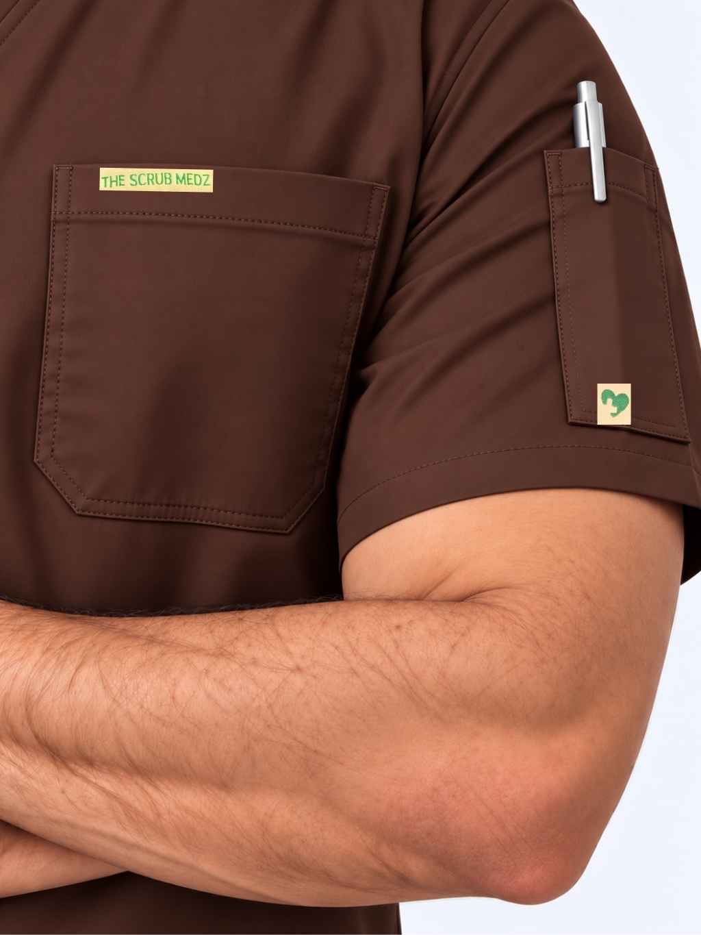 TSM 6 POCKET MANDARIN (BROWN) MEN SCRUB