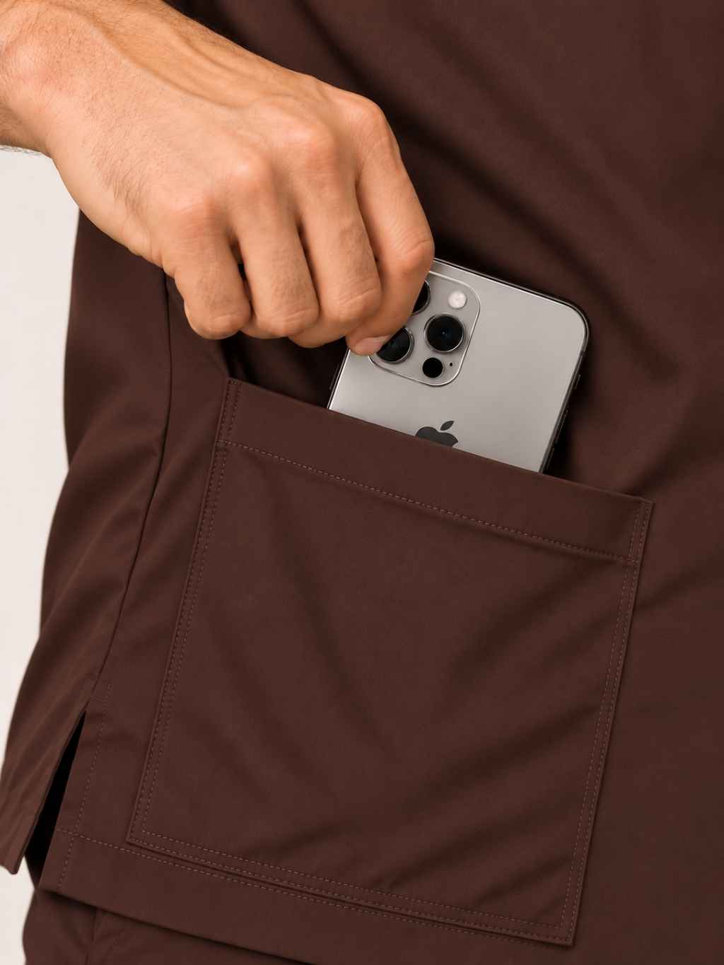 TSM 6 POCKET MANDARIN (BROWN) MEN SCRUB
