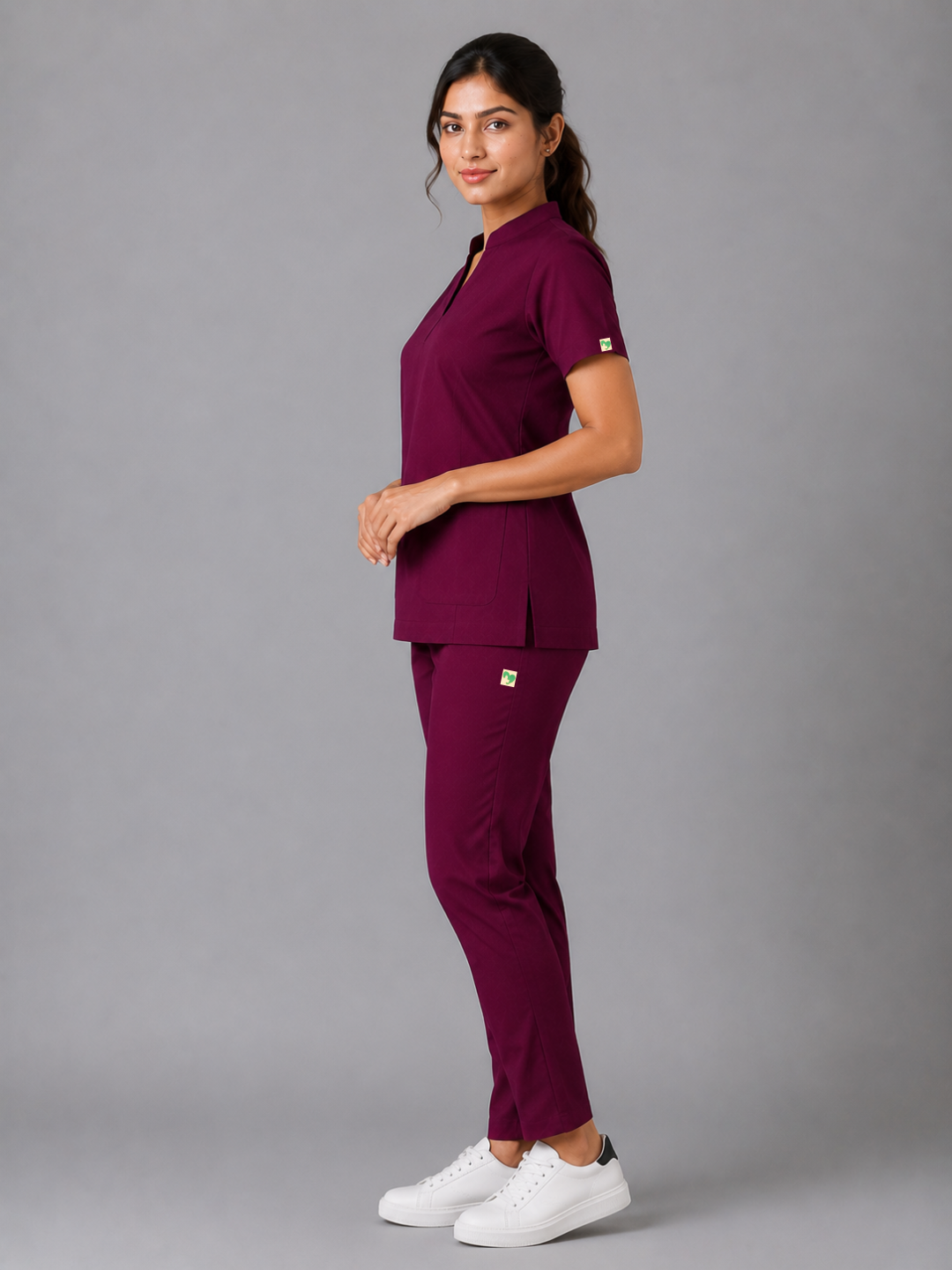 PRESTIGE 4 POCKET MANDARIN (WINE) WOMEN SCRUB