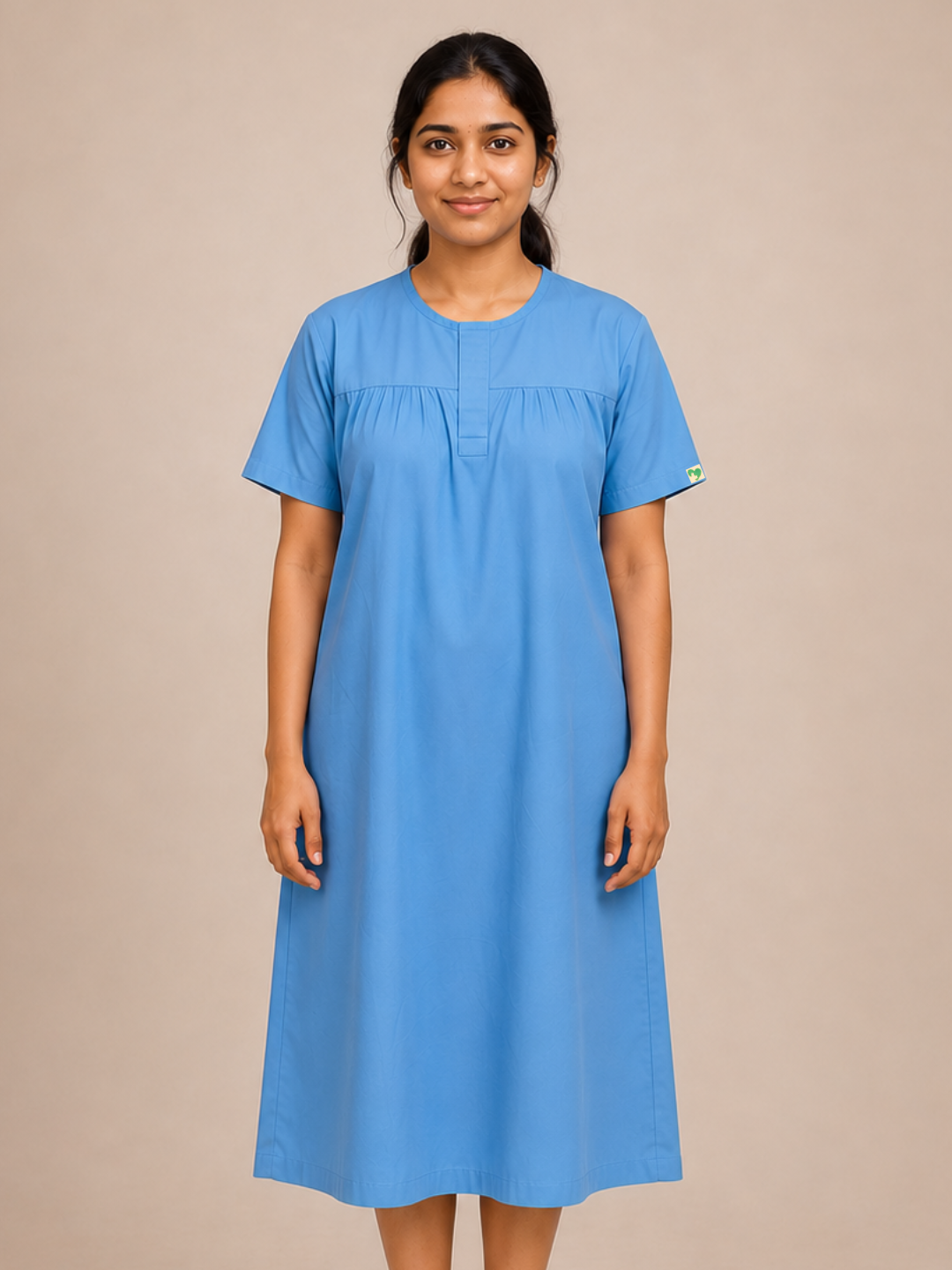 BLUE PATIENT DRESS FOR WOMEN