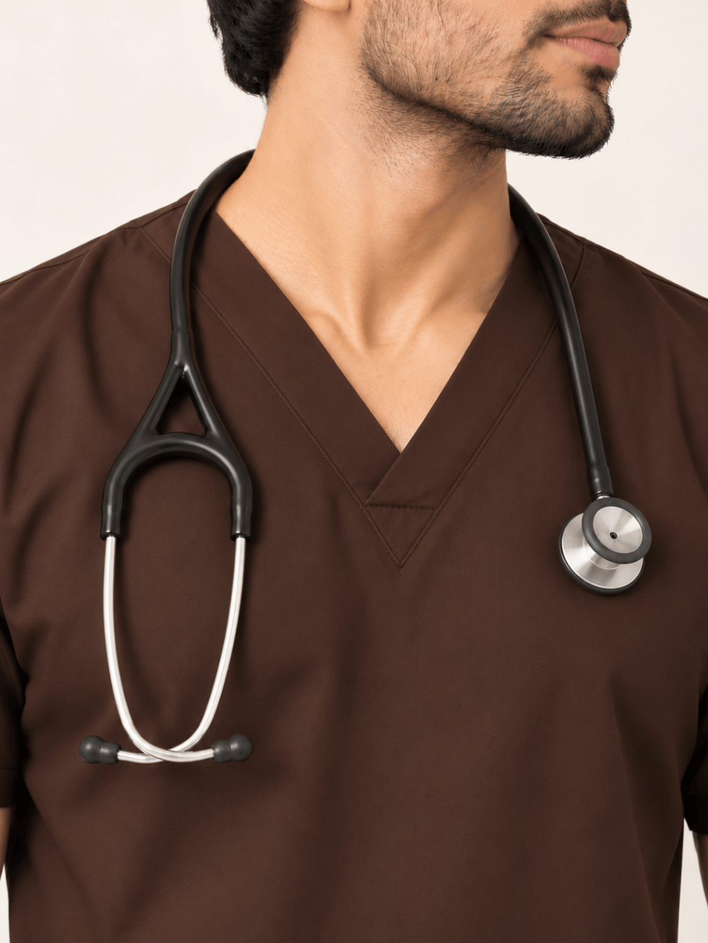 PRESTIGE 4 POCKET V NECK (BROWN) ACTIVE SCRUB