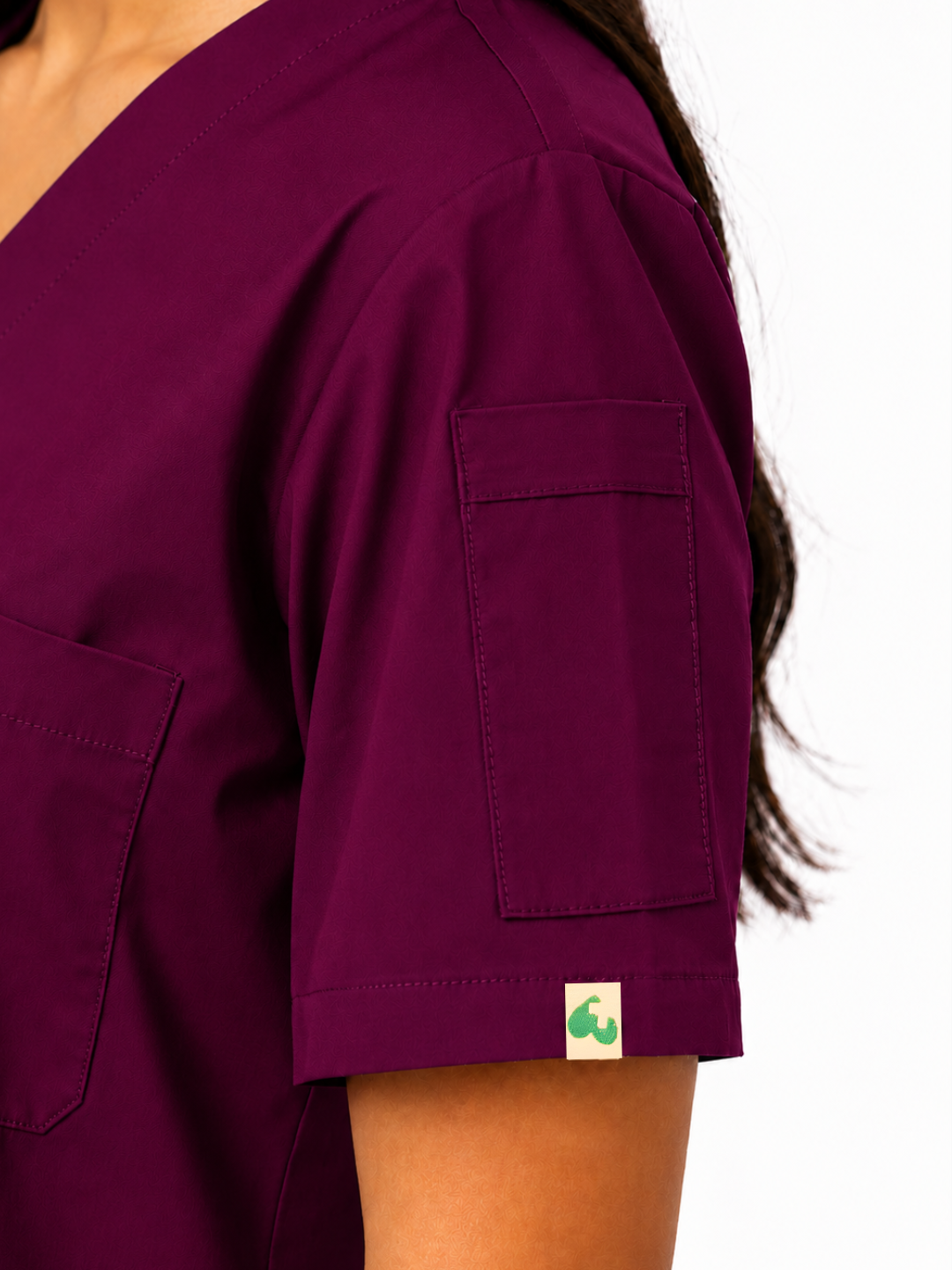 TSM ELITE 6 POCKET V NECK (WINE) WOMEN SCRUB