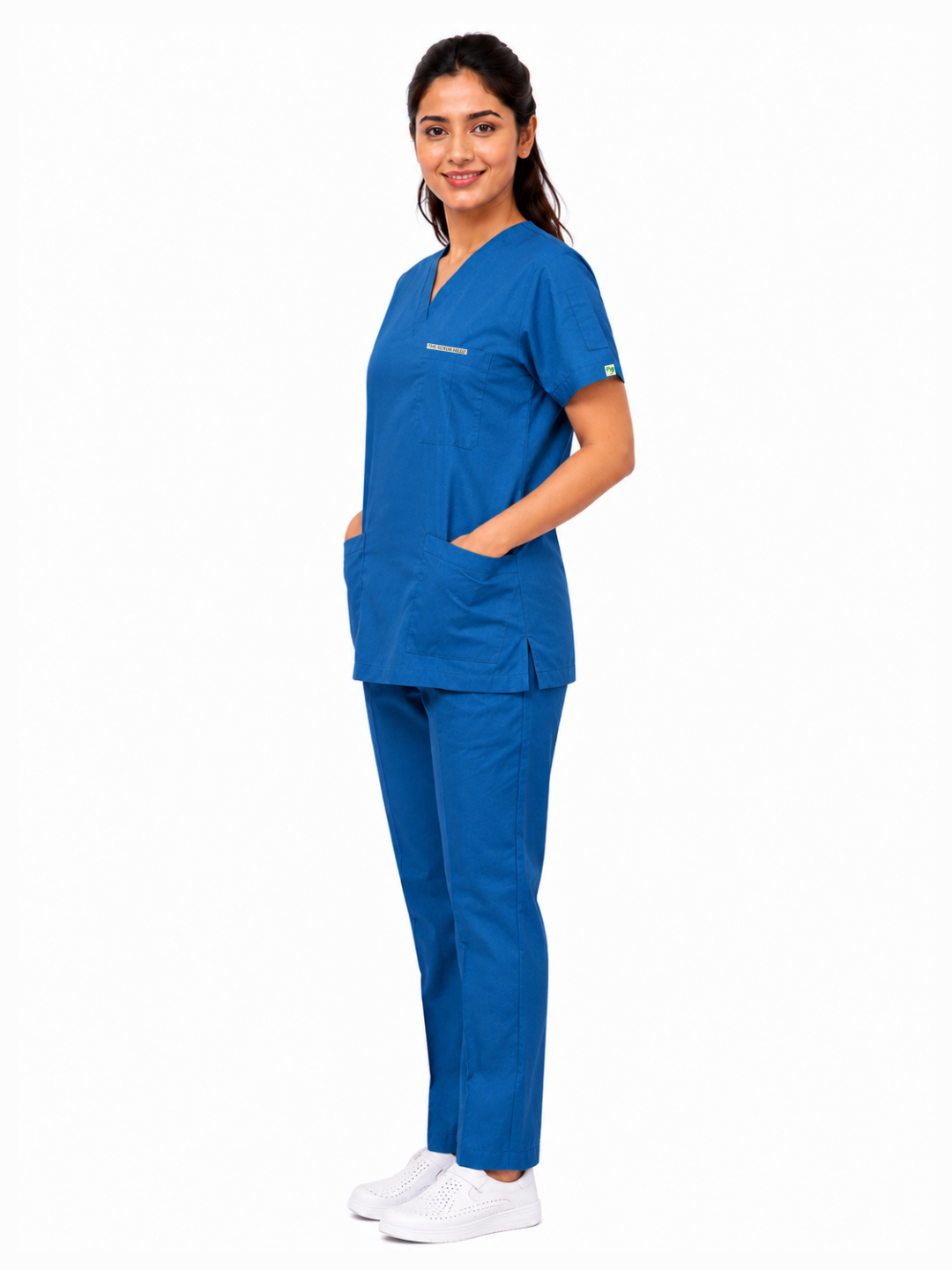 ELITE 6 POCKET V NECK (TEAL) WOMEN SCRUB