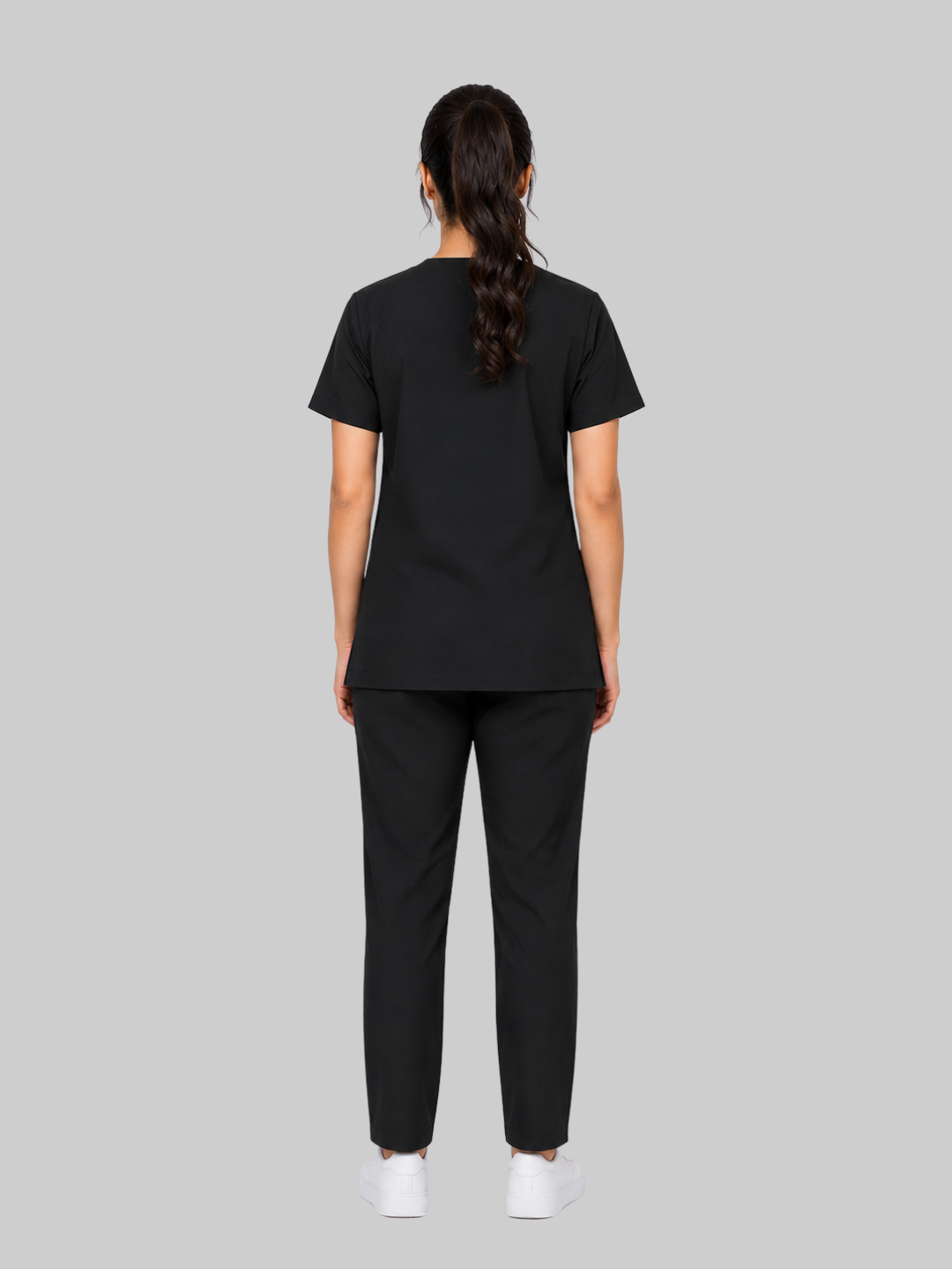 ONYX 4 POCKET V NECK WOMEN (BLACK) SCRUB