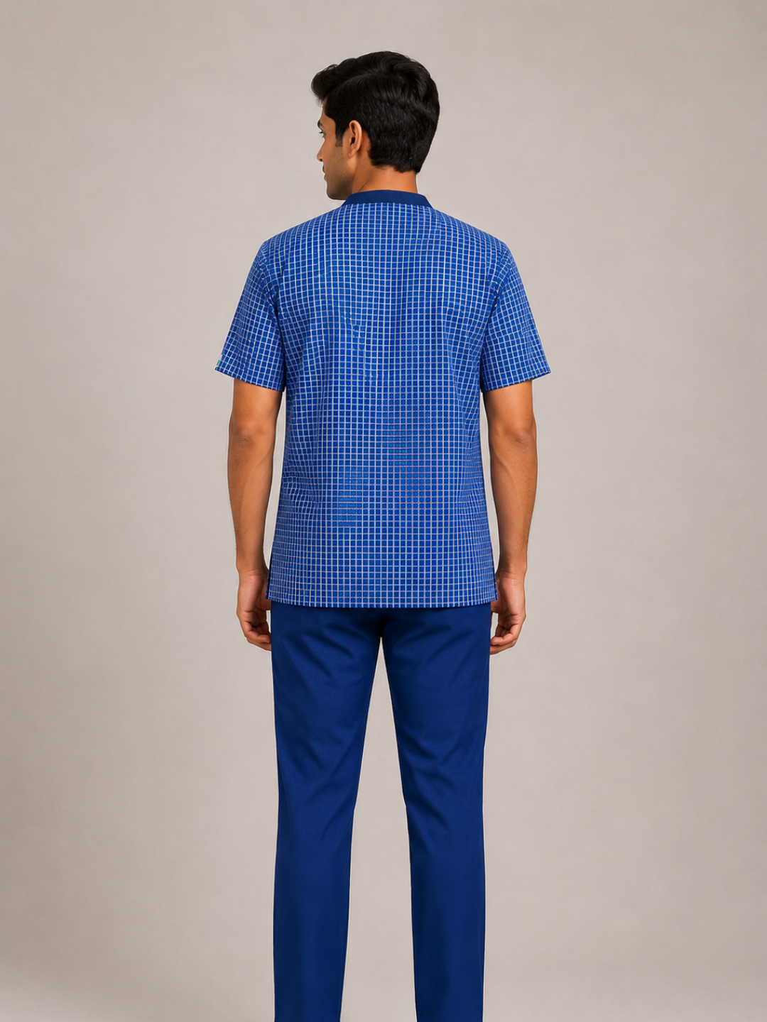 BLUE V NECK PATIENT DRESS FOR MEN
