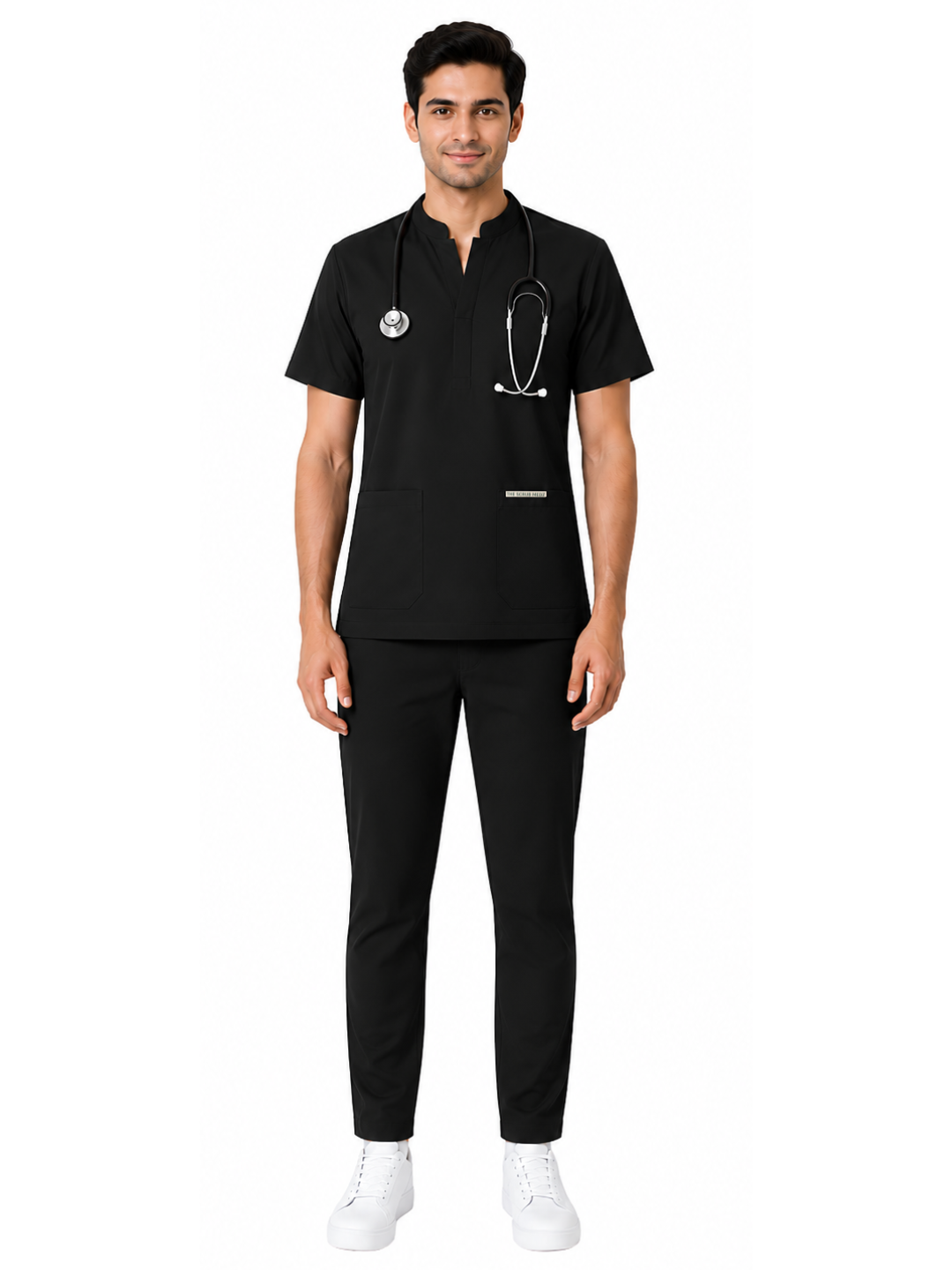 ONYX 4 POCKET MANDARIN MEN (BLACK) SCRUB