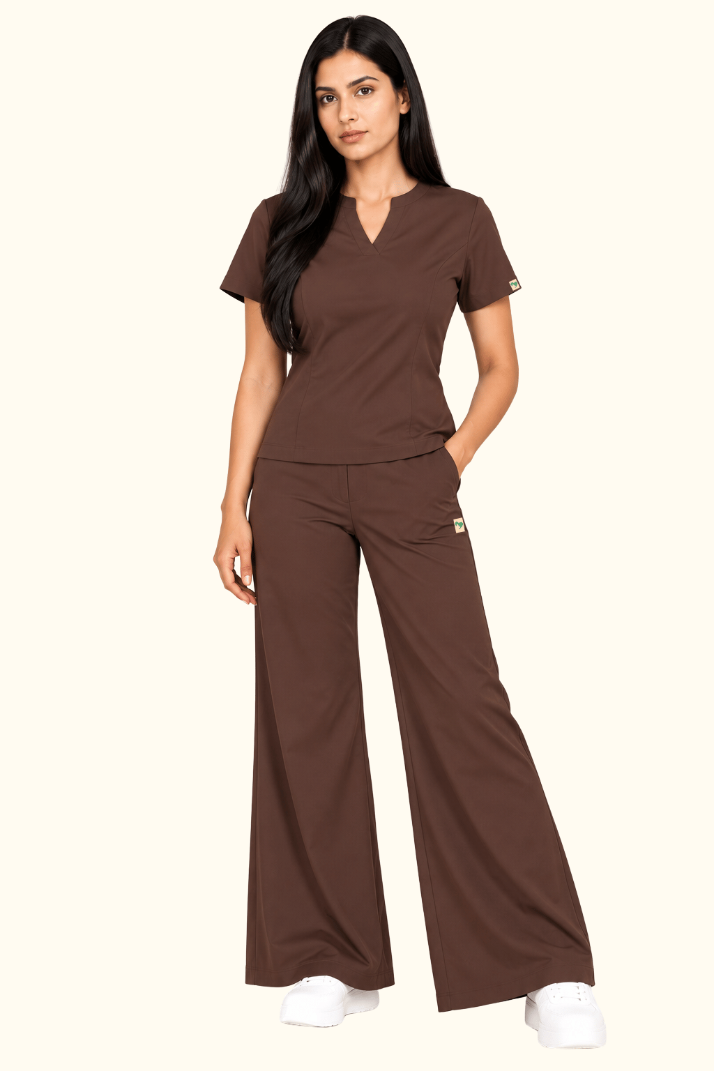 TSM BROWN BOOT CUT SCRUB FOR WOMEN