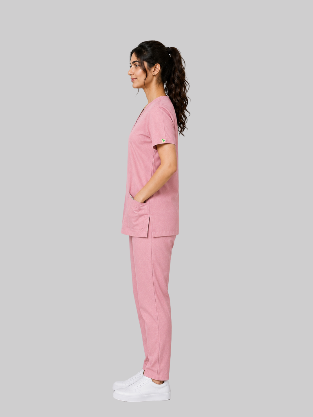 ONYX 4 POCKET V NECK WOMEN (PINK) SCRUB
