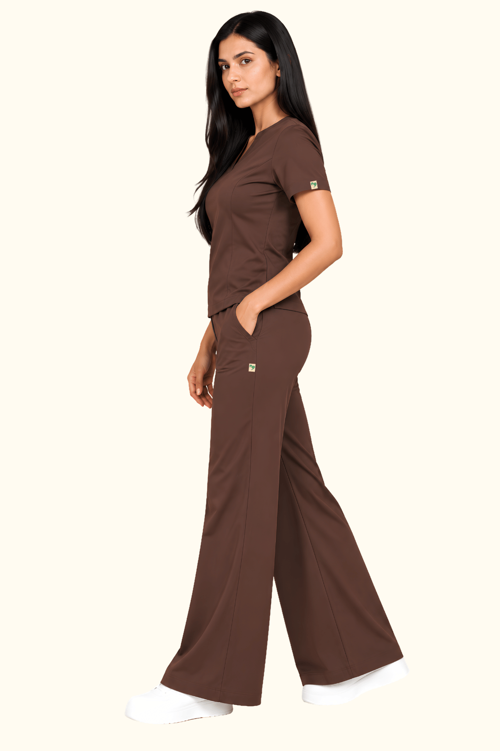 TSM BROWN BOOT CUT SCRUB FOR WOMEN