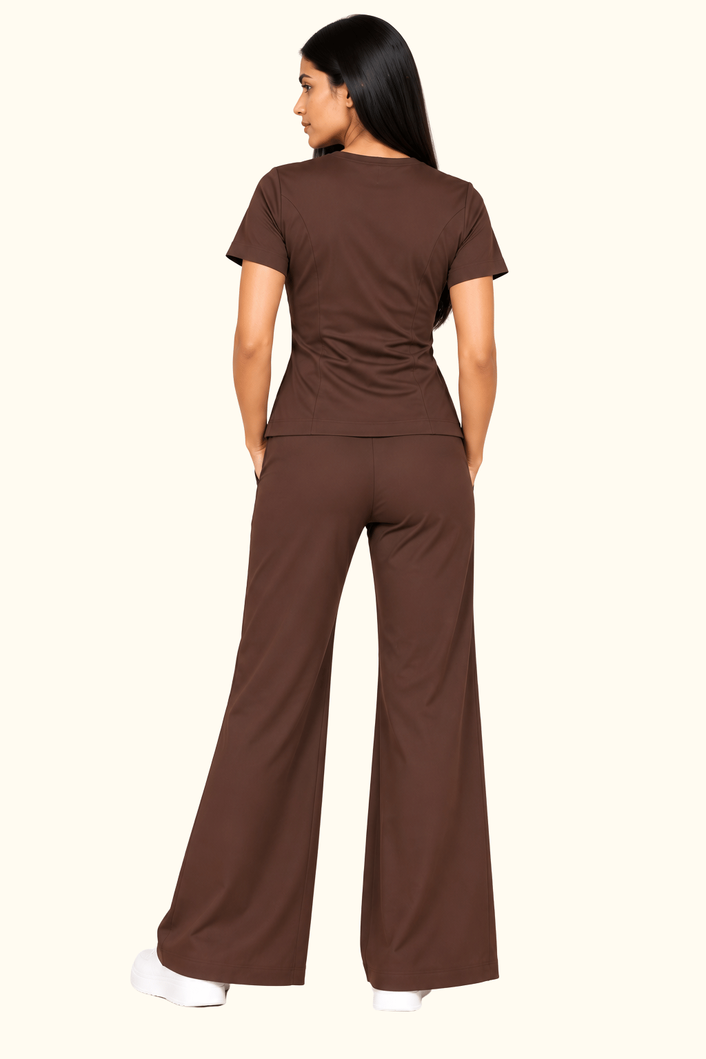 TSM BROWN BOOT CUT SCRUB FOR WOMEN