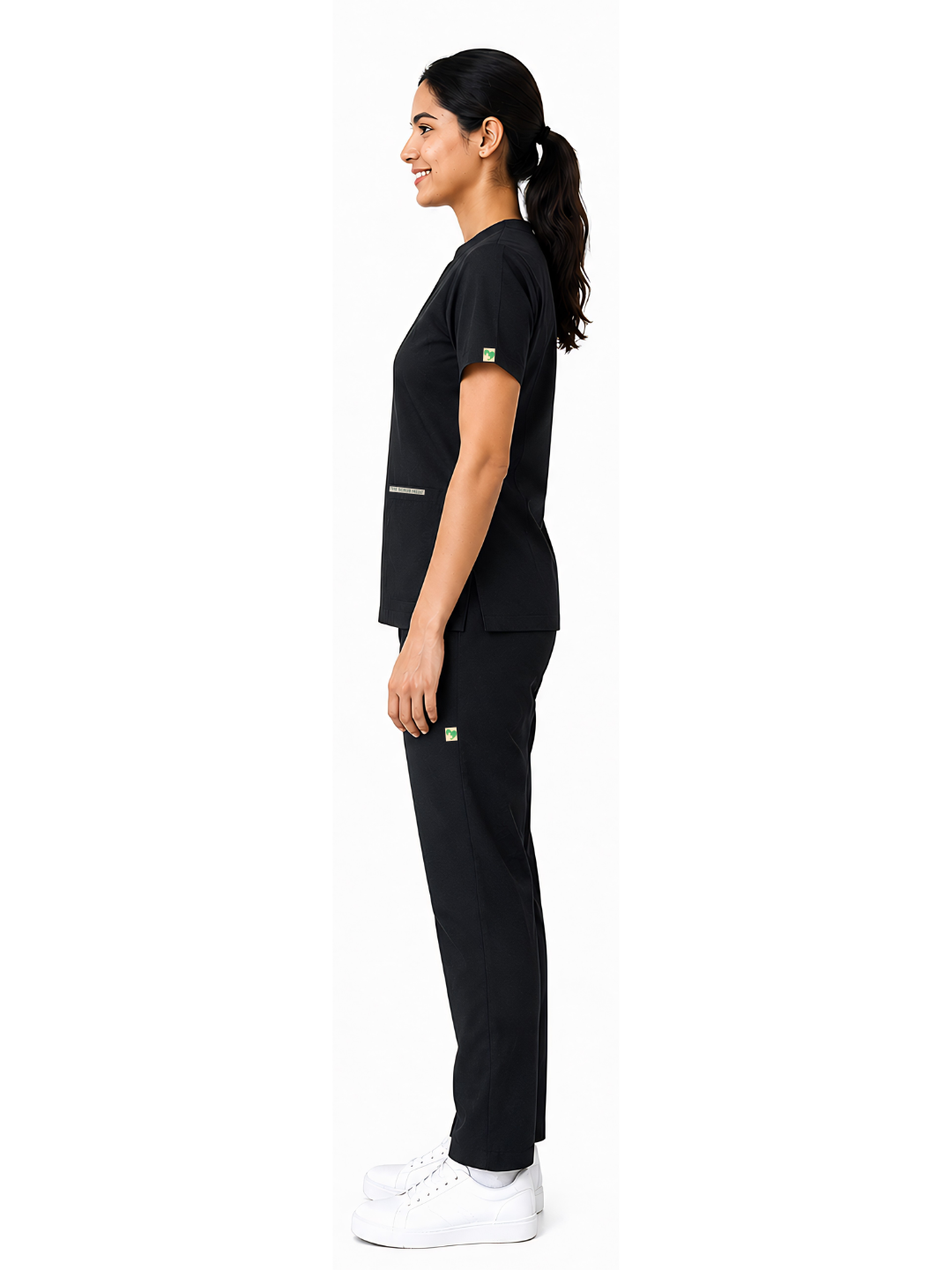 ONYX 4 POCKET MANDARIN WOMEN (BLACK) SCRUB