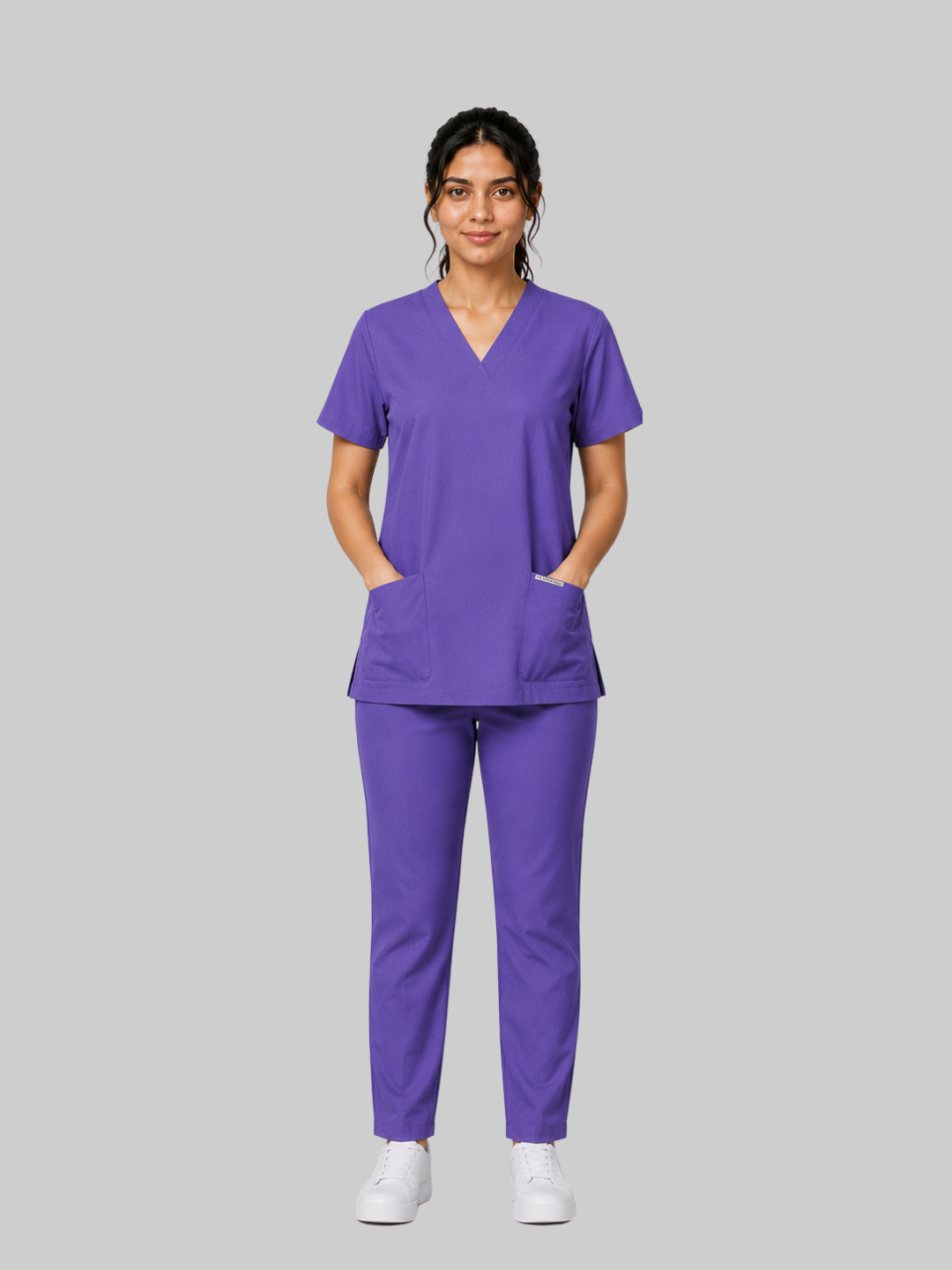 ONYX 4 POCKET V NECK WOMEN (PURPLE) SCRUB