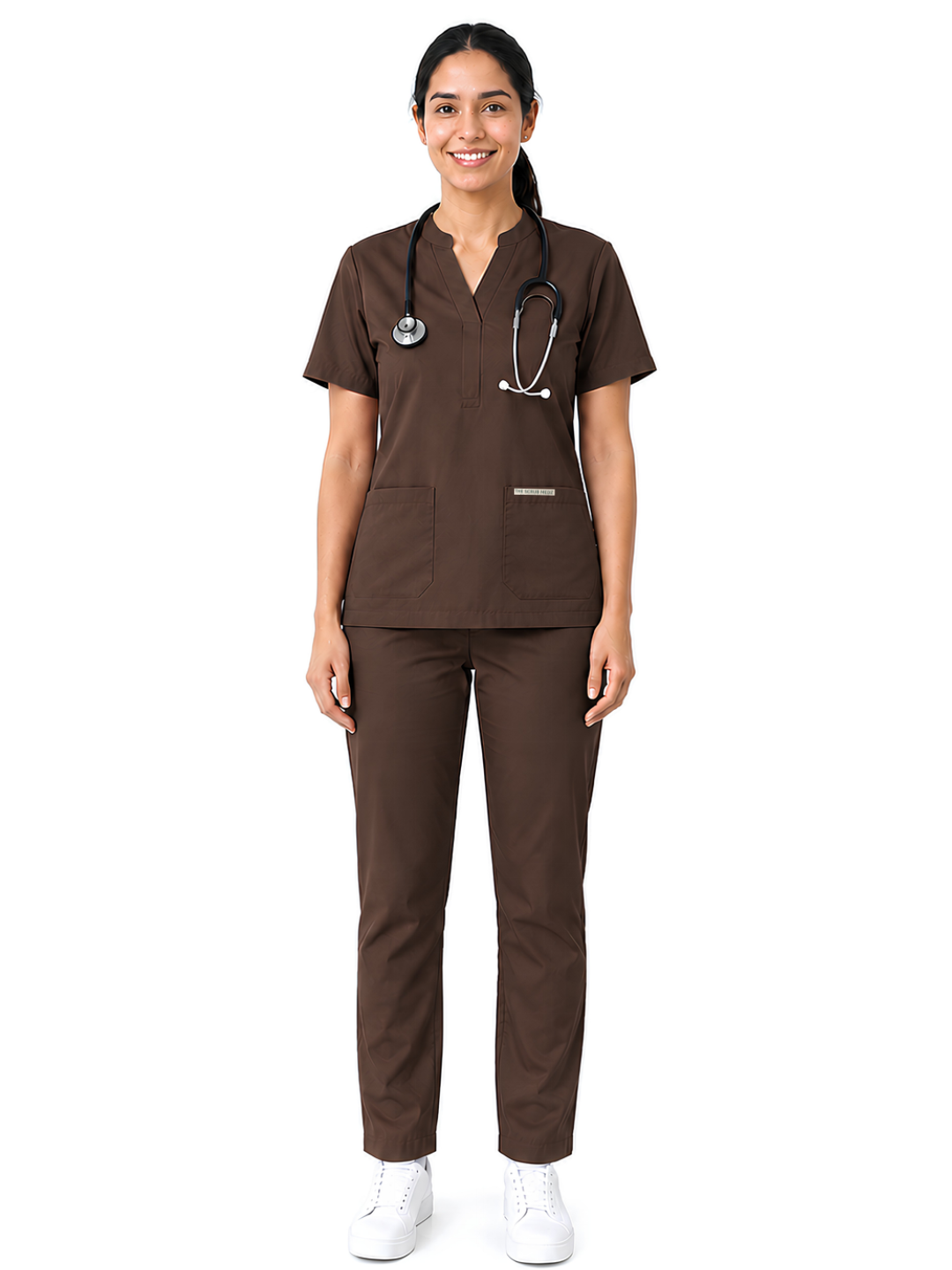 ONYX 4 POCKET MANDARIN MEN (BROWN) SCRUB