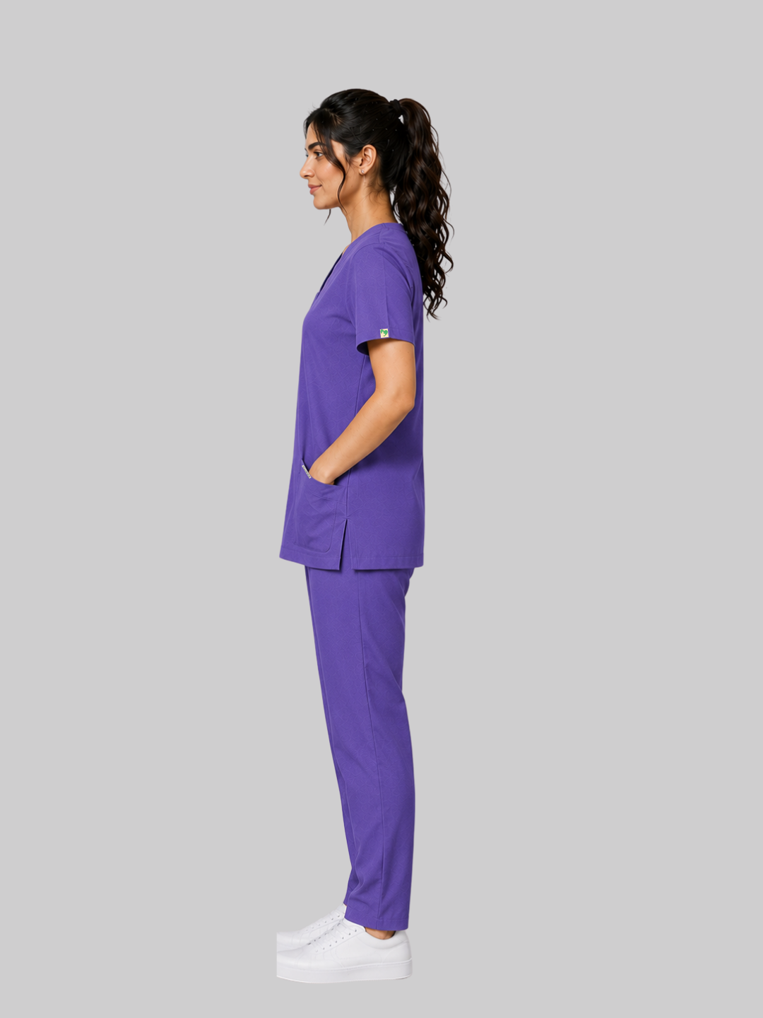 ONYX 4 POCKET V NECK WOMEN (PURPLE) SCRUB
