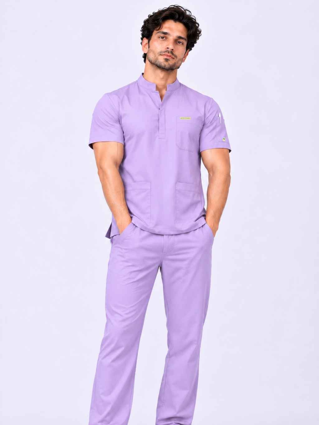 TSM 6 POCKET MANDARIN (LAVENDER) MEN SCRUB