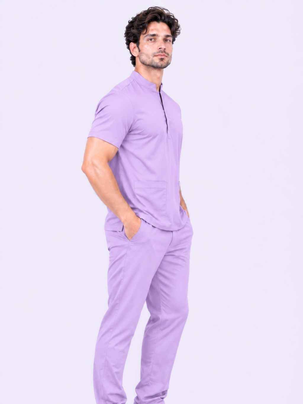 TSM 6 POCKET MANDARIN (LAVENDER) MEN SCRUB