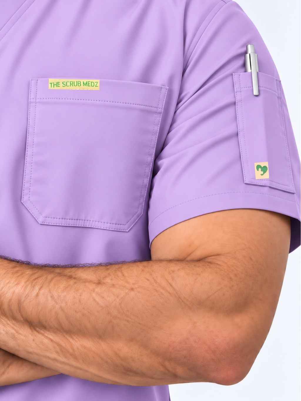 TSM 6 POCKET MANDARIN (LAVENDER) MEN SCRUB