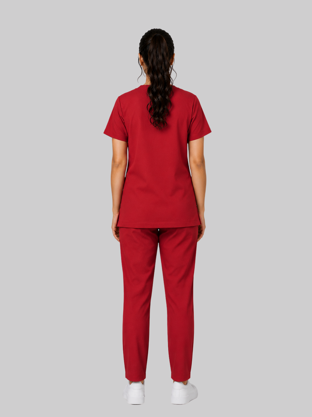 ONYX 4 POCKET V NECK WOMEN (RED) SCRUB