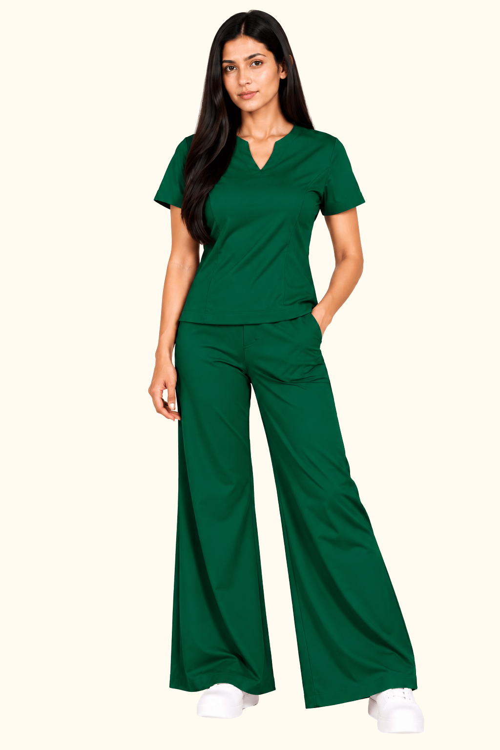 TSM GREEN BOOT CUT SCRUB FOR WOMEN