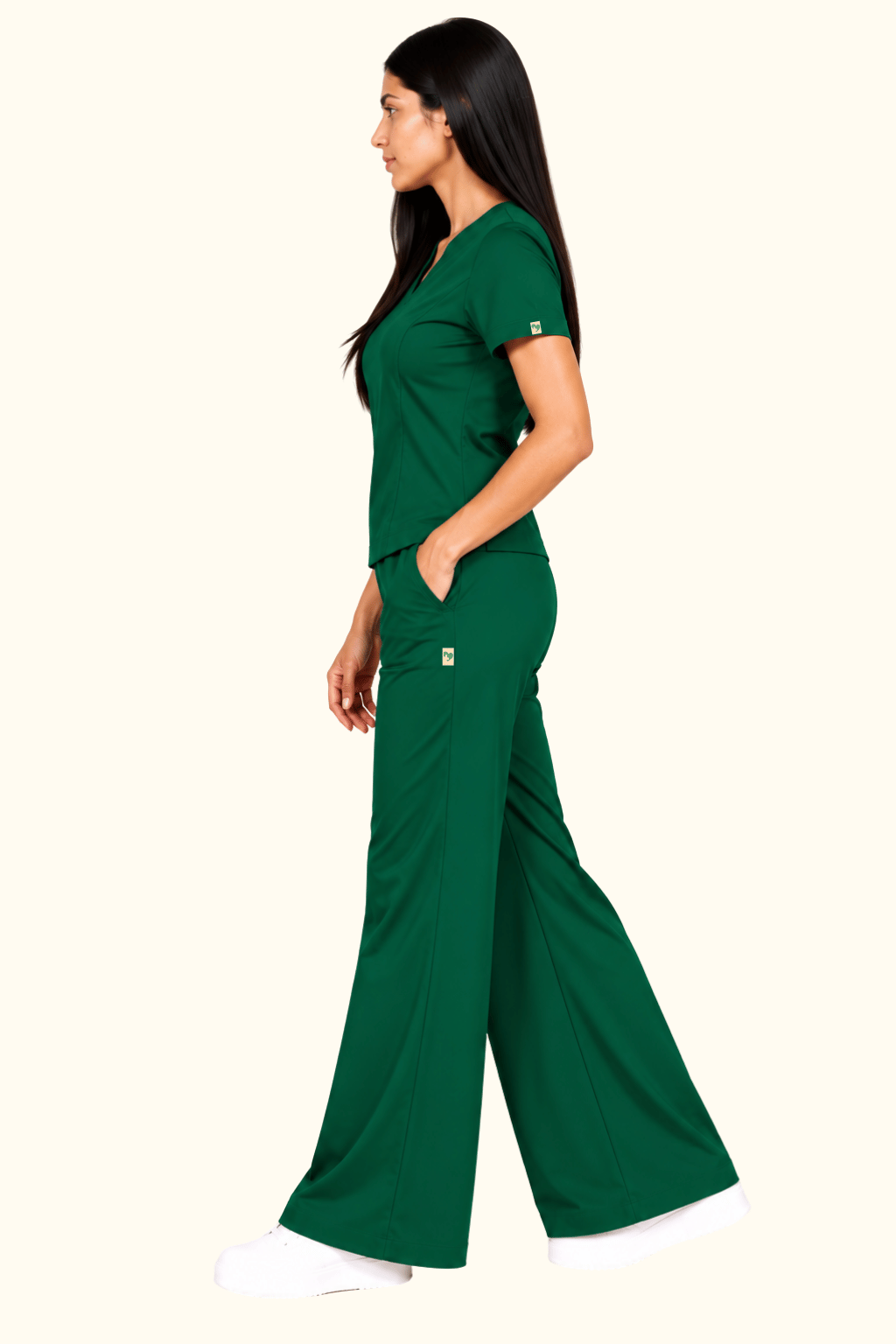 TSM GREEN BOOT CUT SCRUB FOR WOMEN