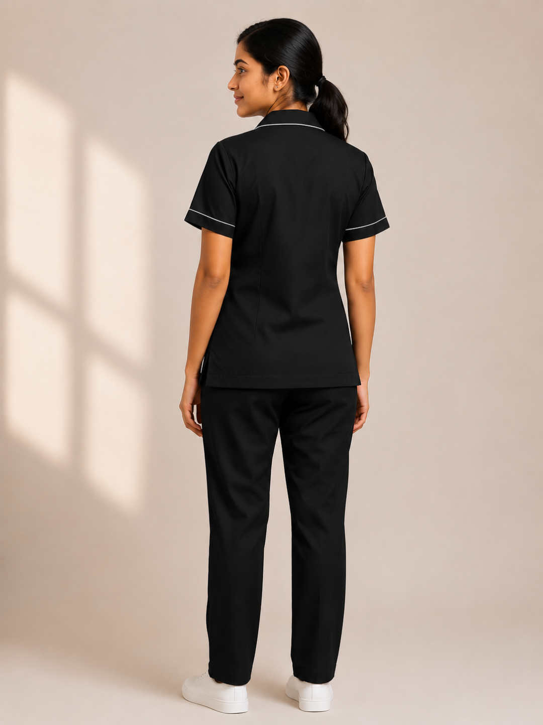 BLACK HALF SLEEVE NURSE UNIFORM