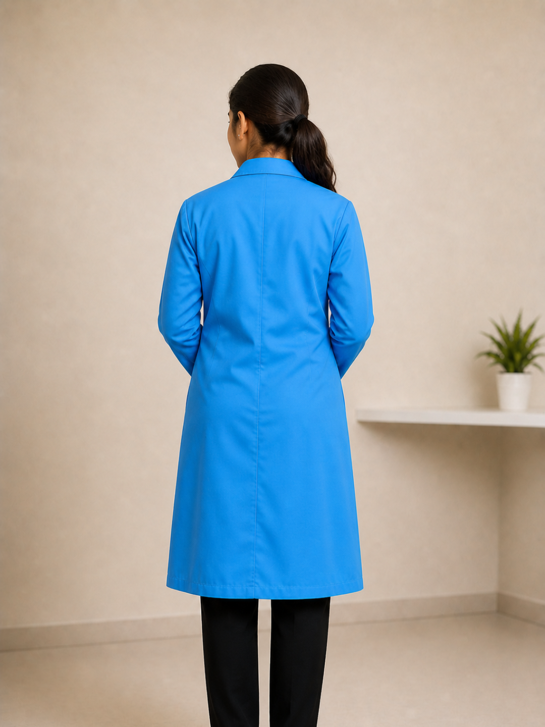 BLUE FULL SLEEVE LAB COAT FOR WOMEN