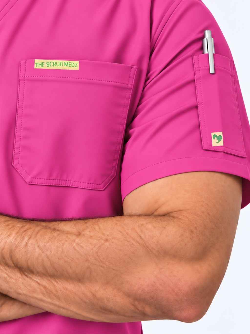 TSM 6 POCKET MANDARIN (PINK) MEN SCRUB