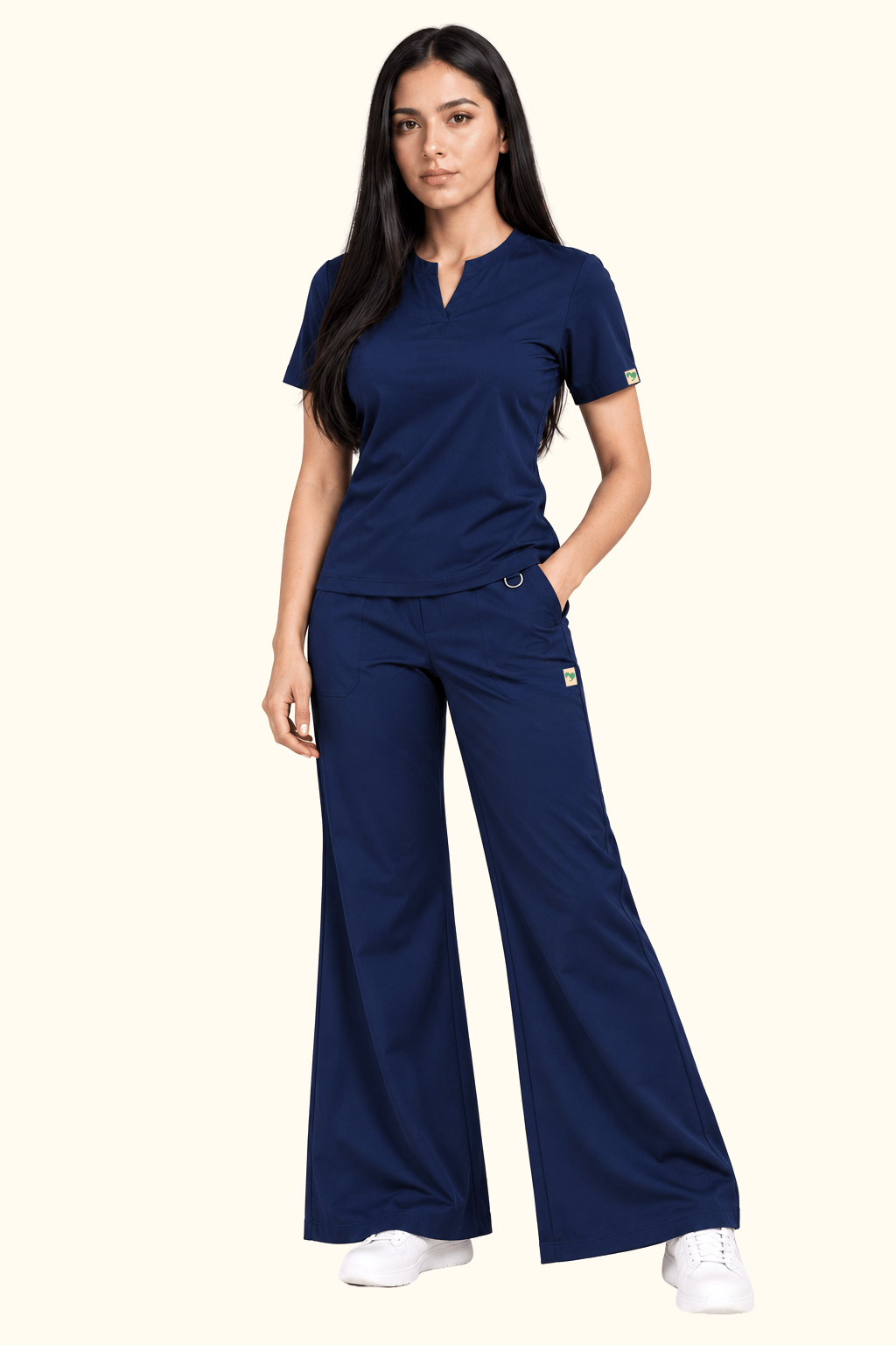 TSM NAVY BLUE BOOT CUT SCRUB FOR WOMEN