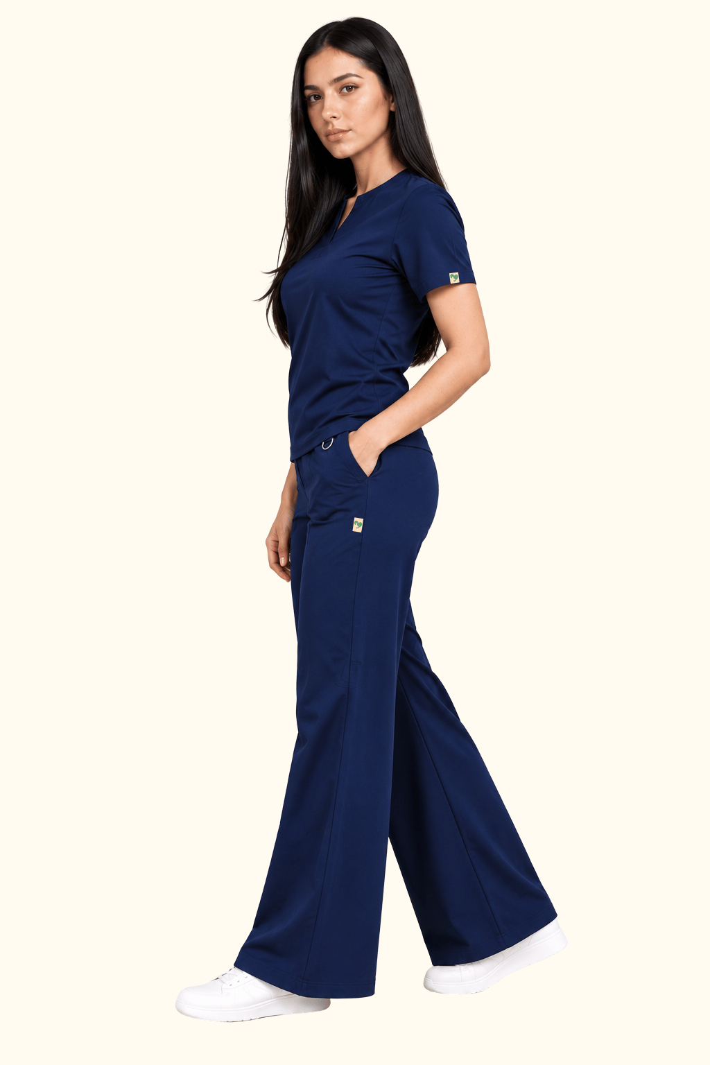 TSM NAVY BLUE BOOT CUT SCRUB FOR WOMEN